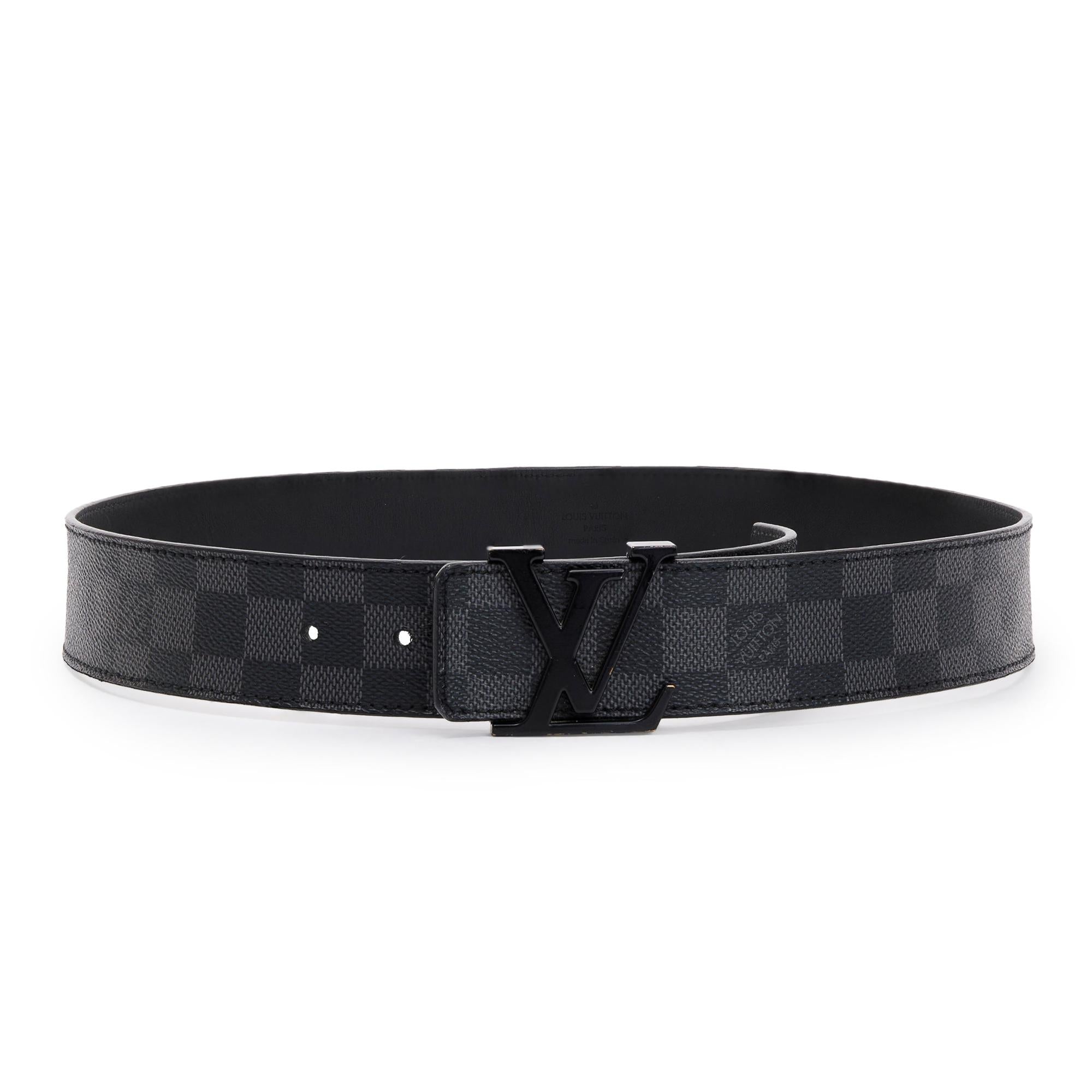 Louis Vuitton Damier Graphite LV Initiales 40MM Belt, Size 85 34