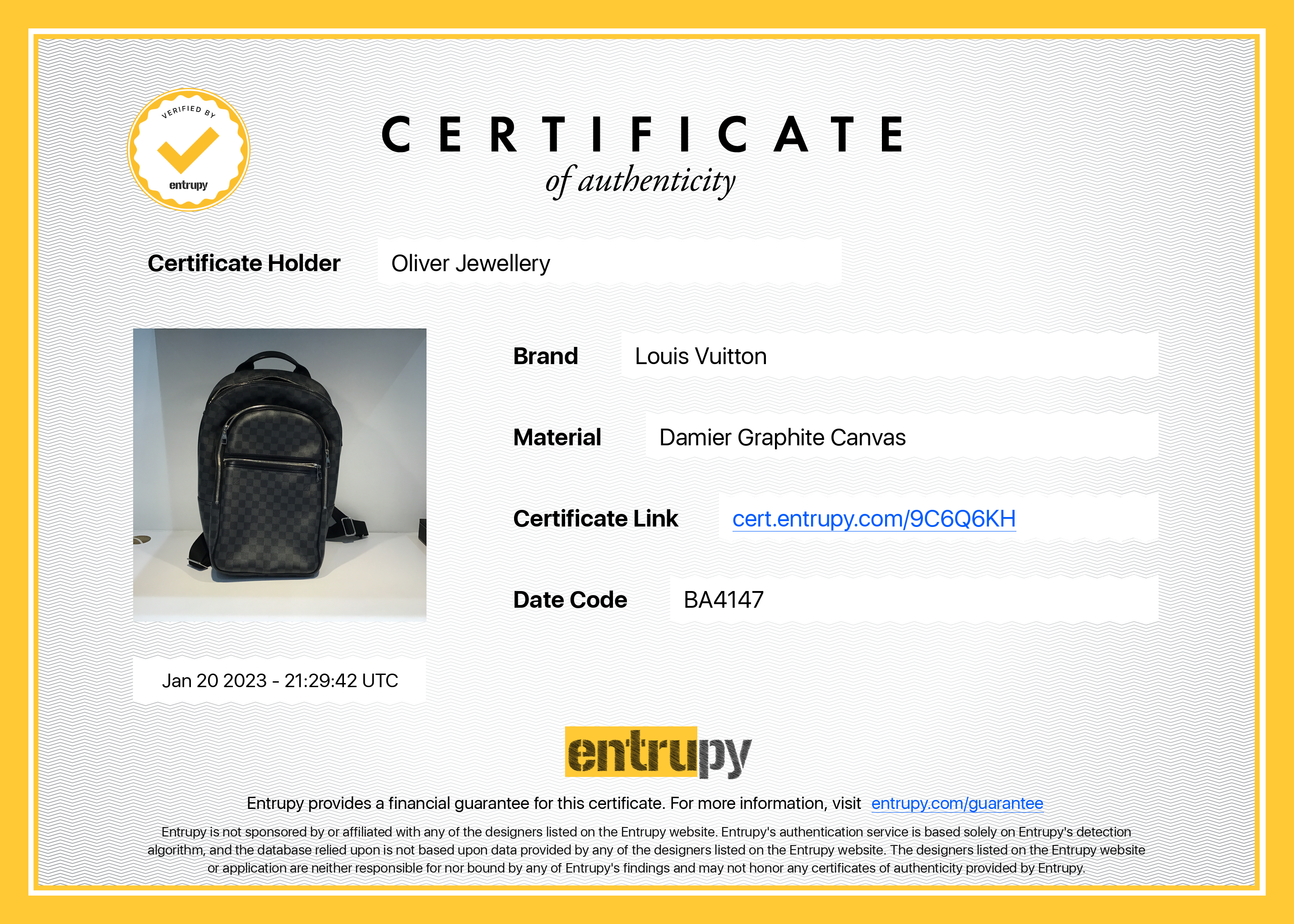 Louis Vuitton Damier Graphite Michael Backpack