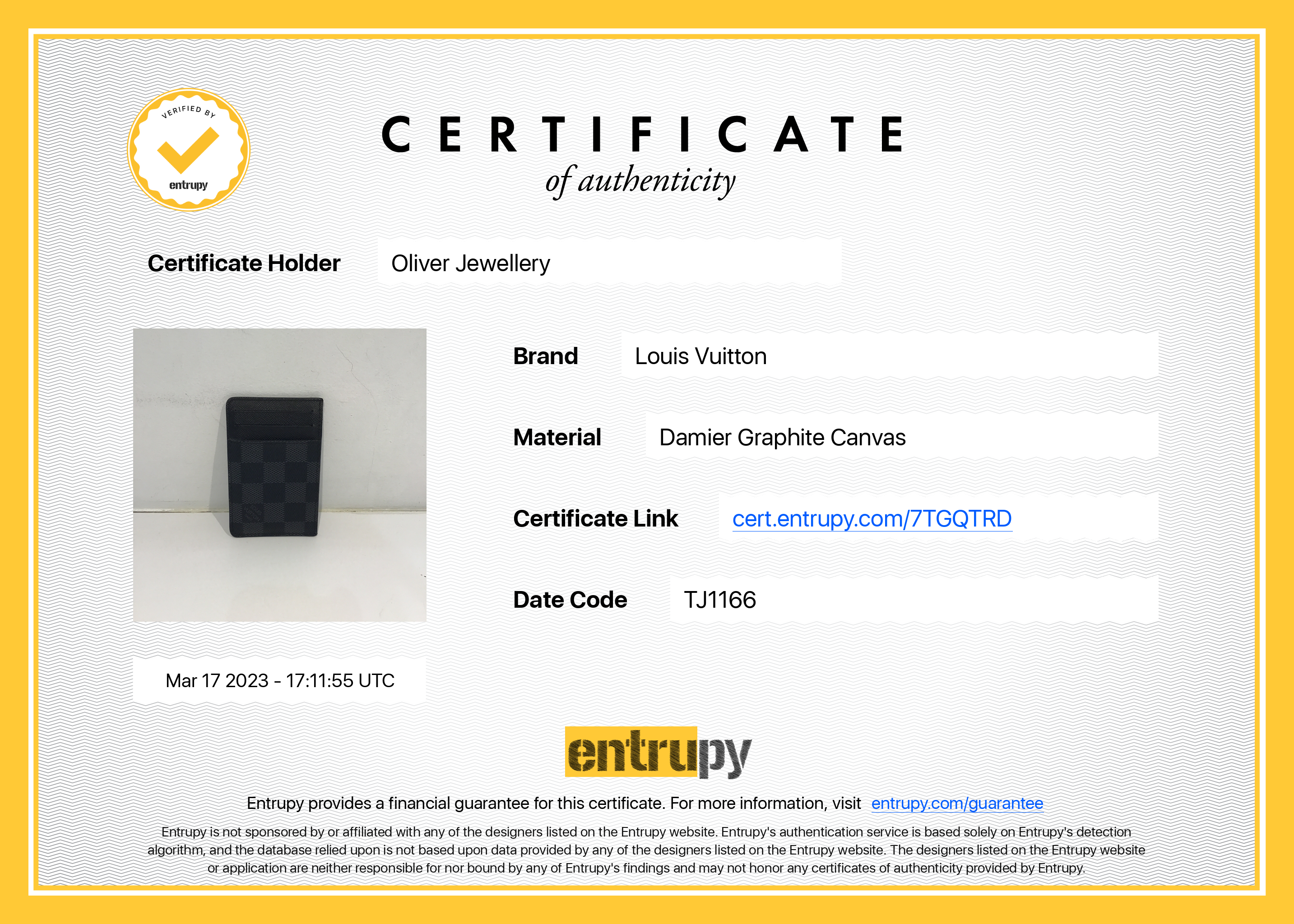 Louis Vuitton Damier Graphite Neo Porte-Cartes Card Holder