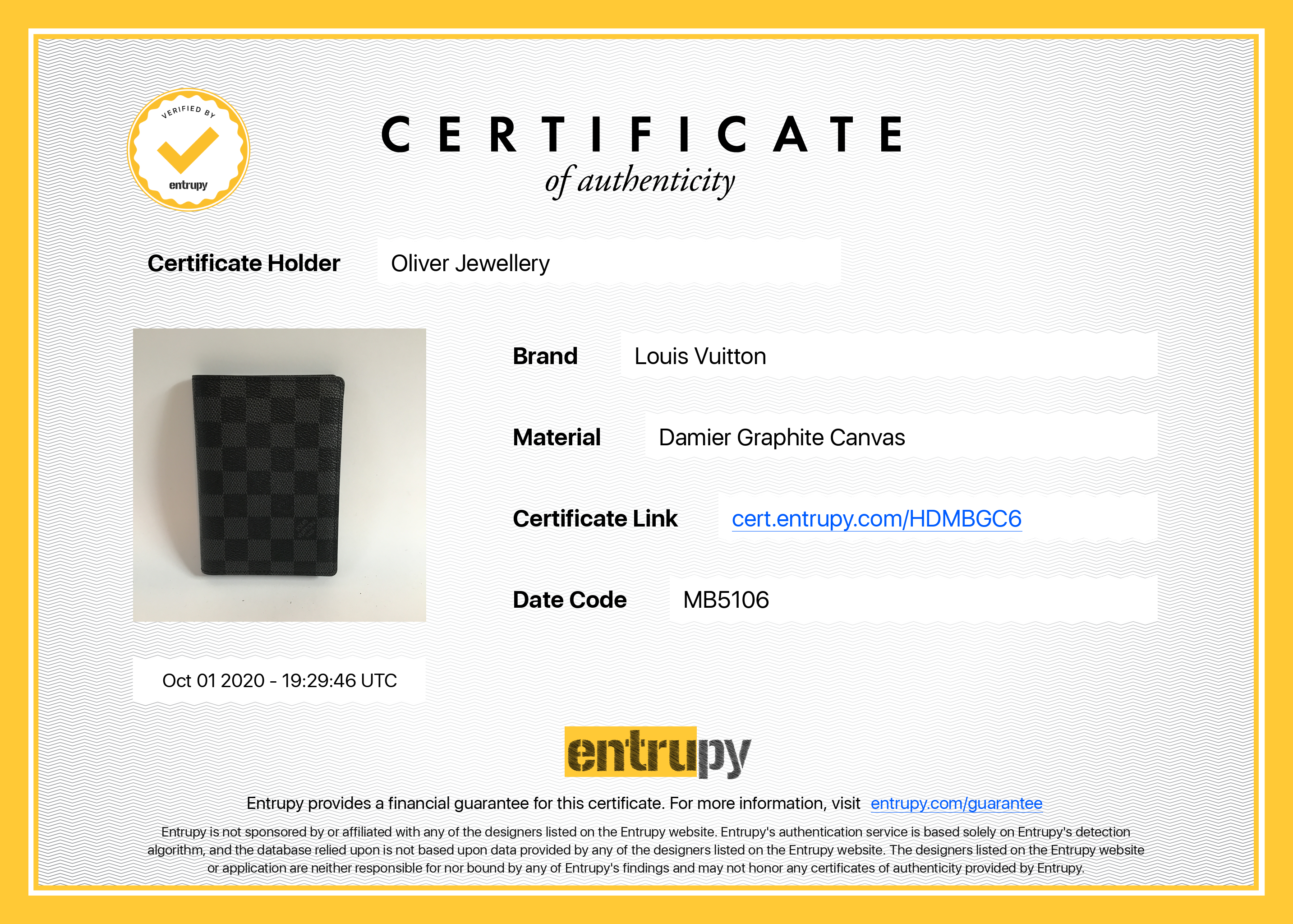 Louis Vuitton Damier Graphite Passport Cover