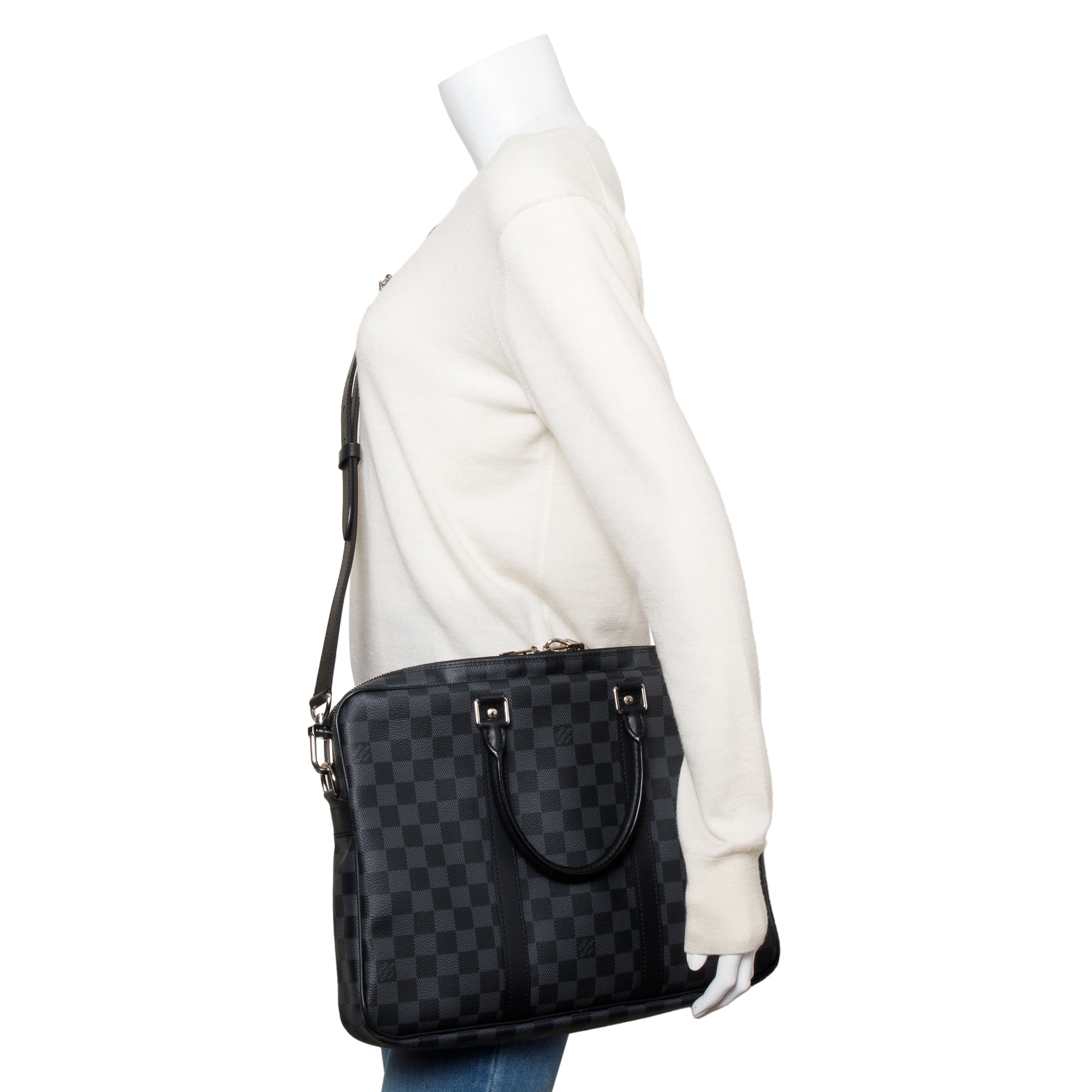 Louis Vuitton Damier Graphite Porte-Documents Voyage PM w/ Strap & Box