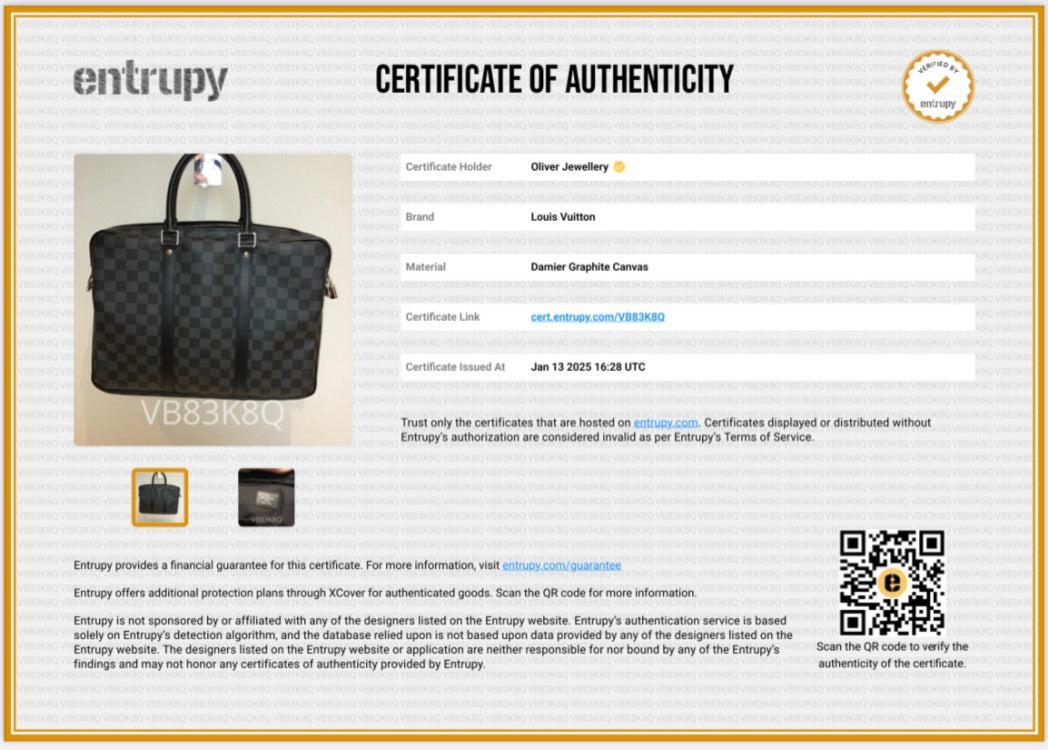 Louis Vuitton Damier Graphite Porte-Documents Voyage PM w/ Strap & Box