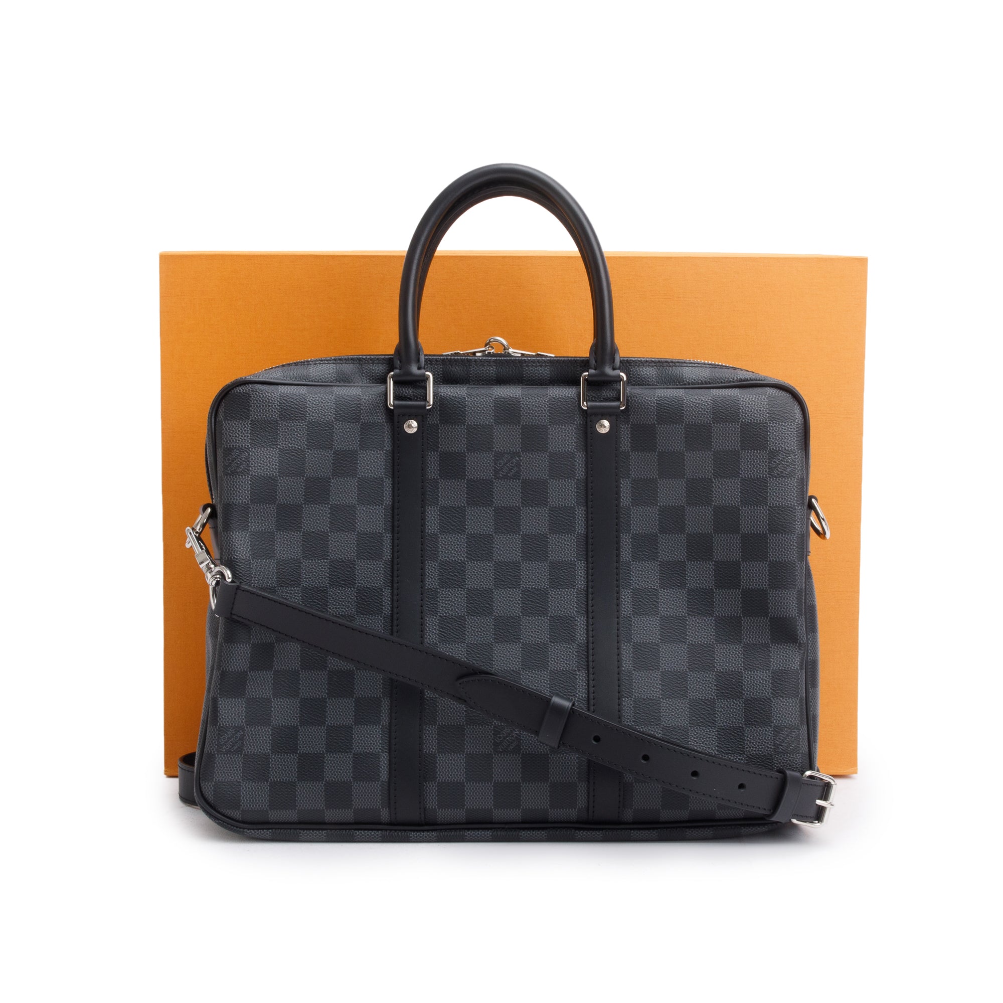 Louis Vuitton Damier Graphite Porte-Documents Voyage PM w/ Strap & Box
