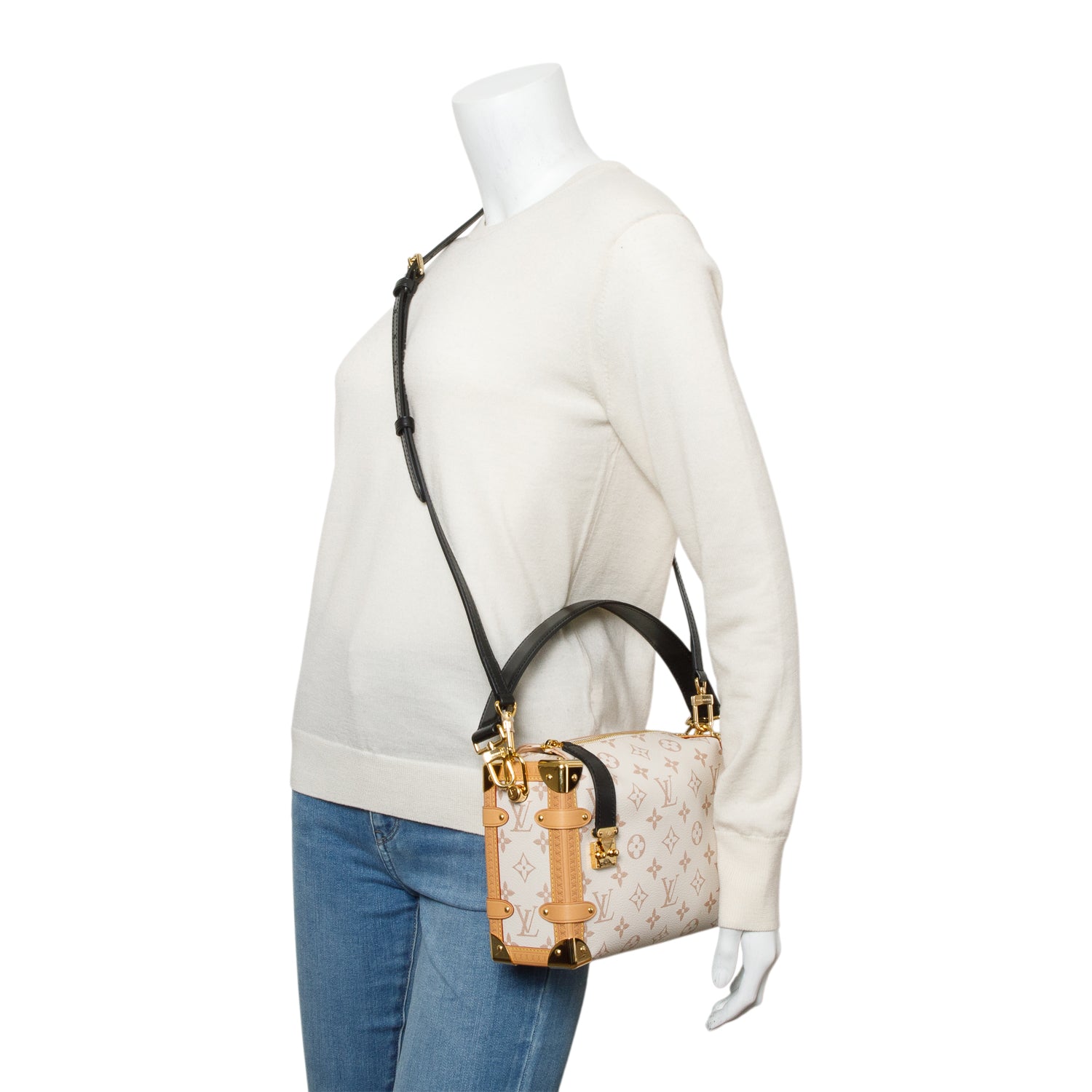 Louis Vuitton Dune Monogram Side Trunk MM w/ Strap & Box