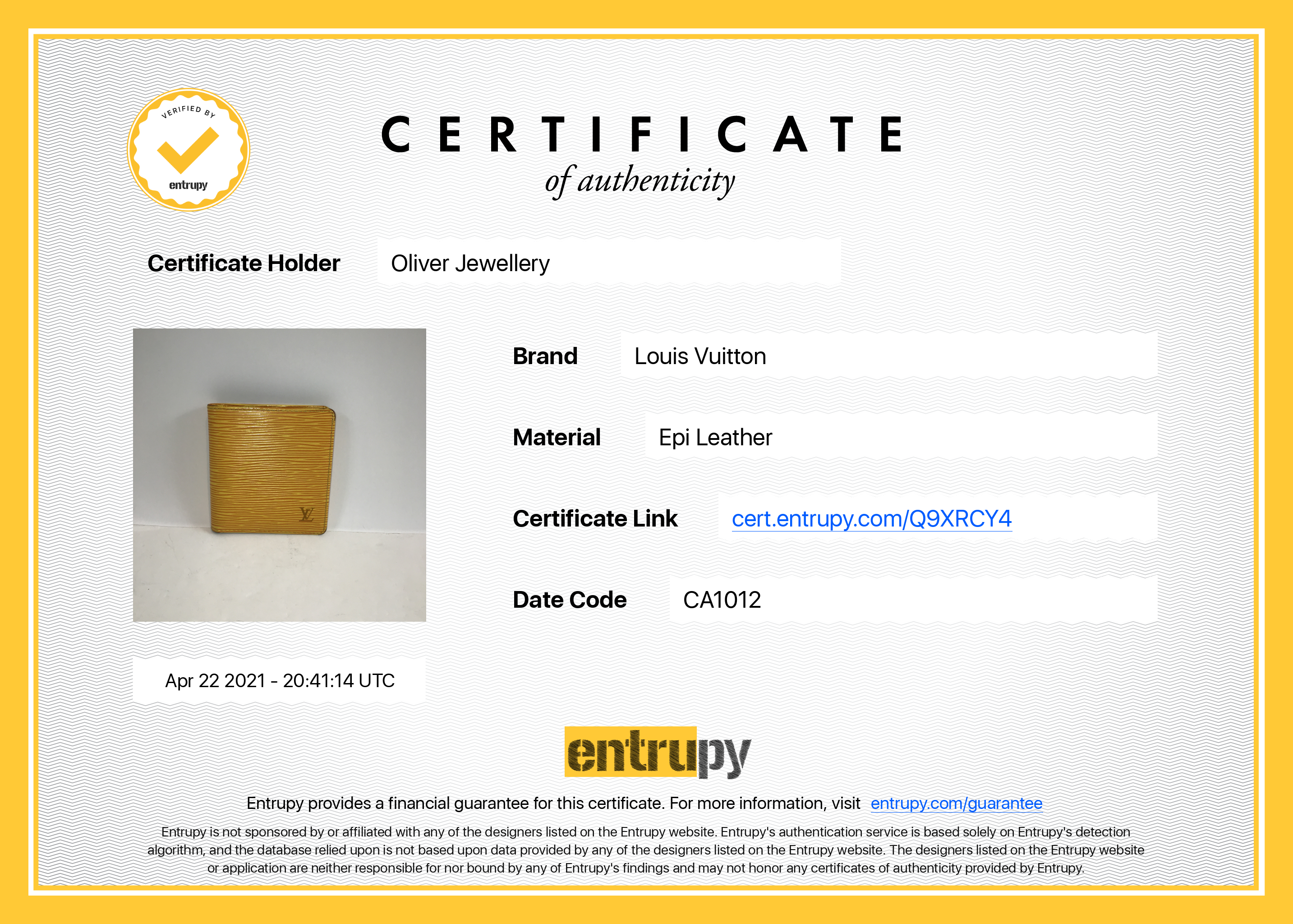 Louis Vuitton Epi Bifold Wallet