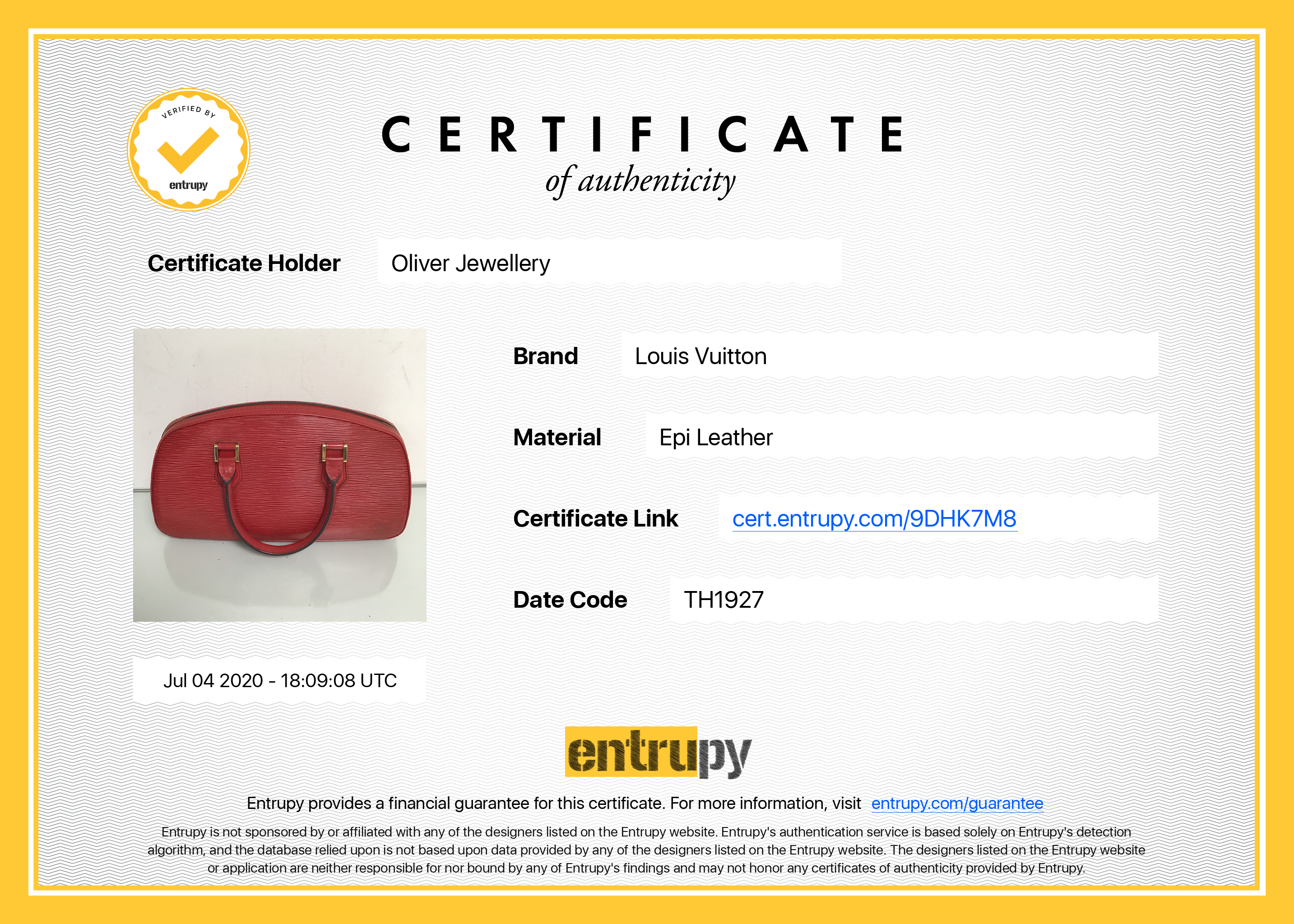 Louis Vuitton Epi Jasmin Bag