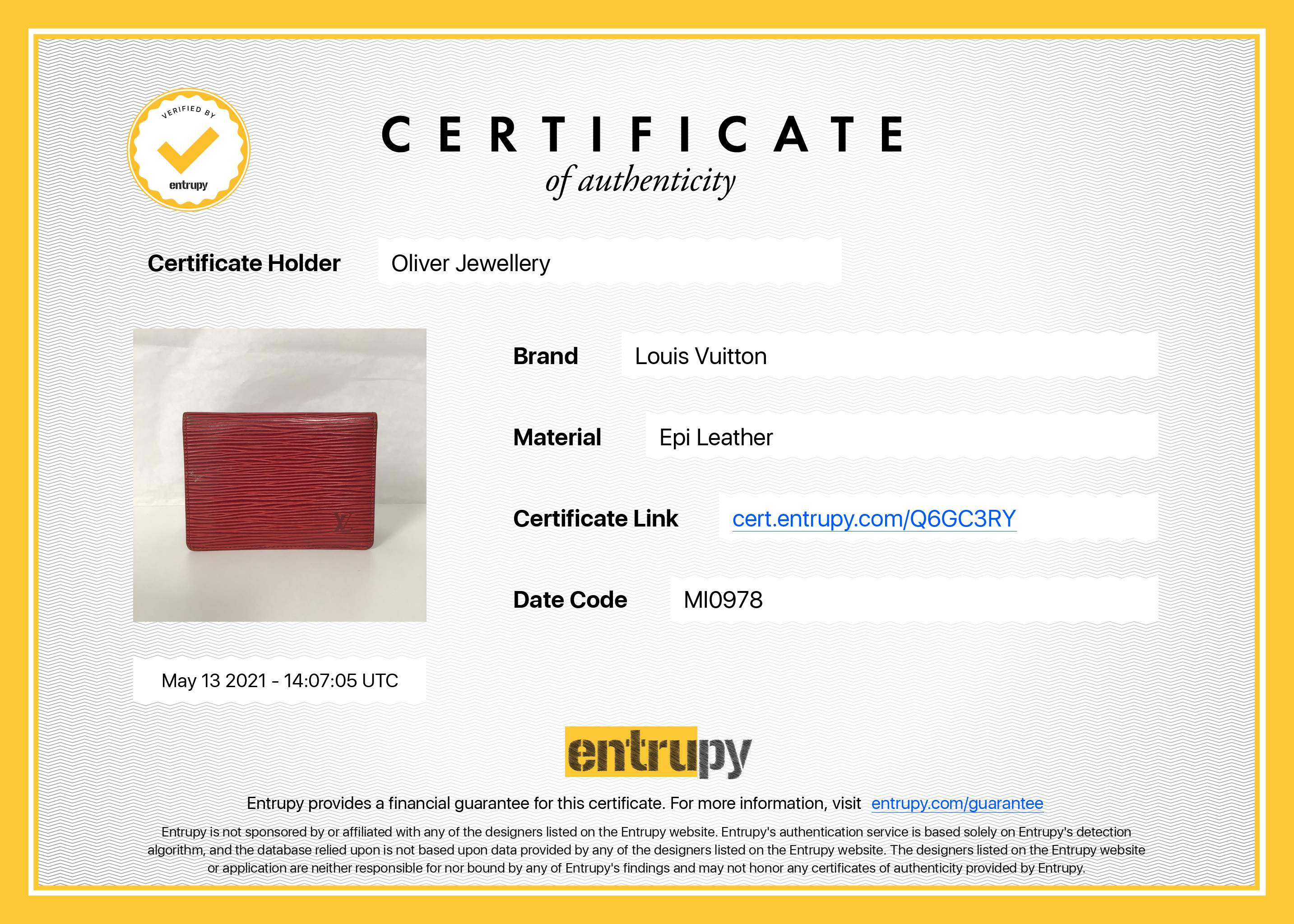 Louis Vuitton Epi Leather ID Holder