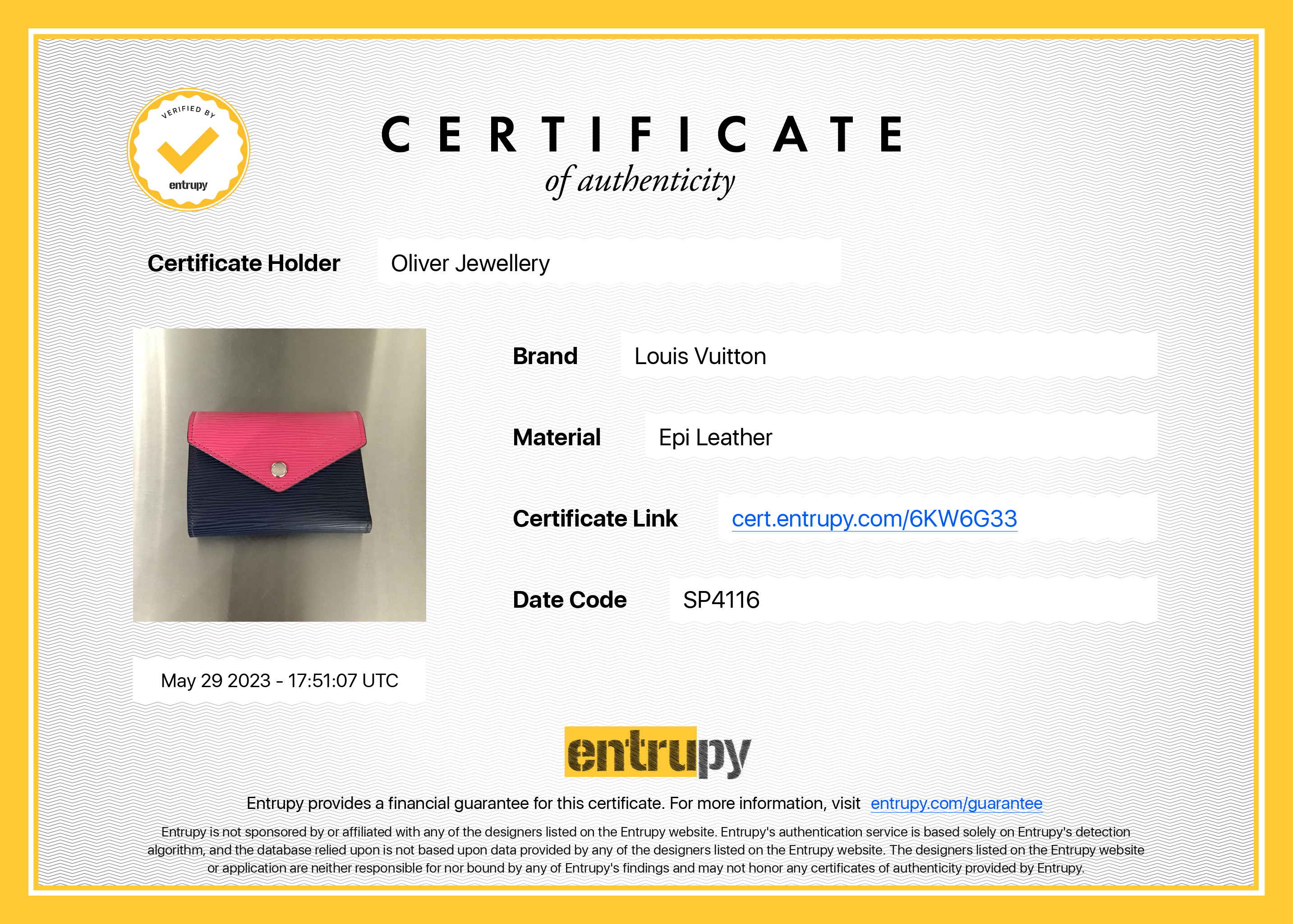 Louis Vuitton Epi Leather Victorine Wallet