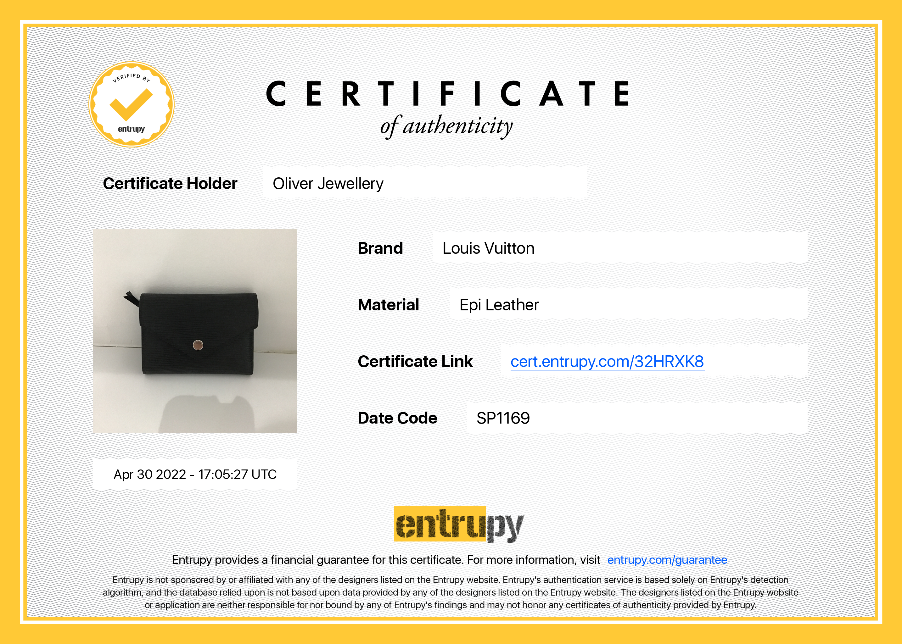 Louis Vuitton Epi Leather Victorine Wallet w/ Box