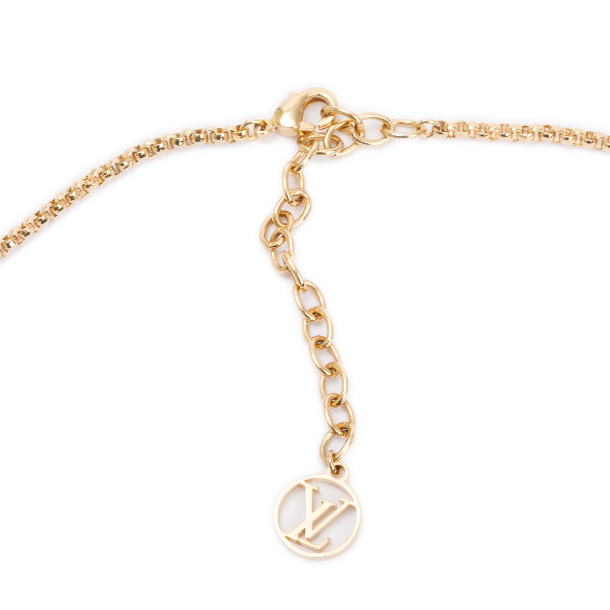 Louis Vuitton Gold Plated Crystal Louise By Night Pendant Necklace w/ Box