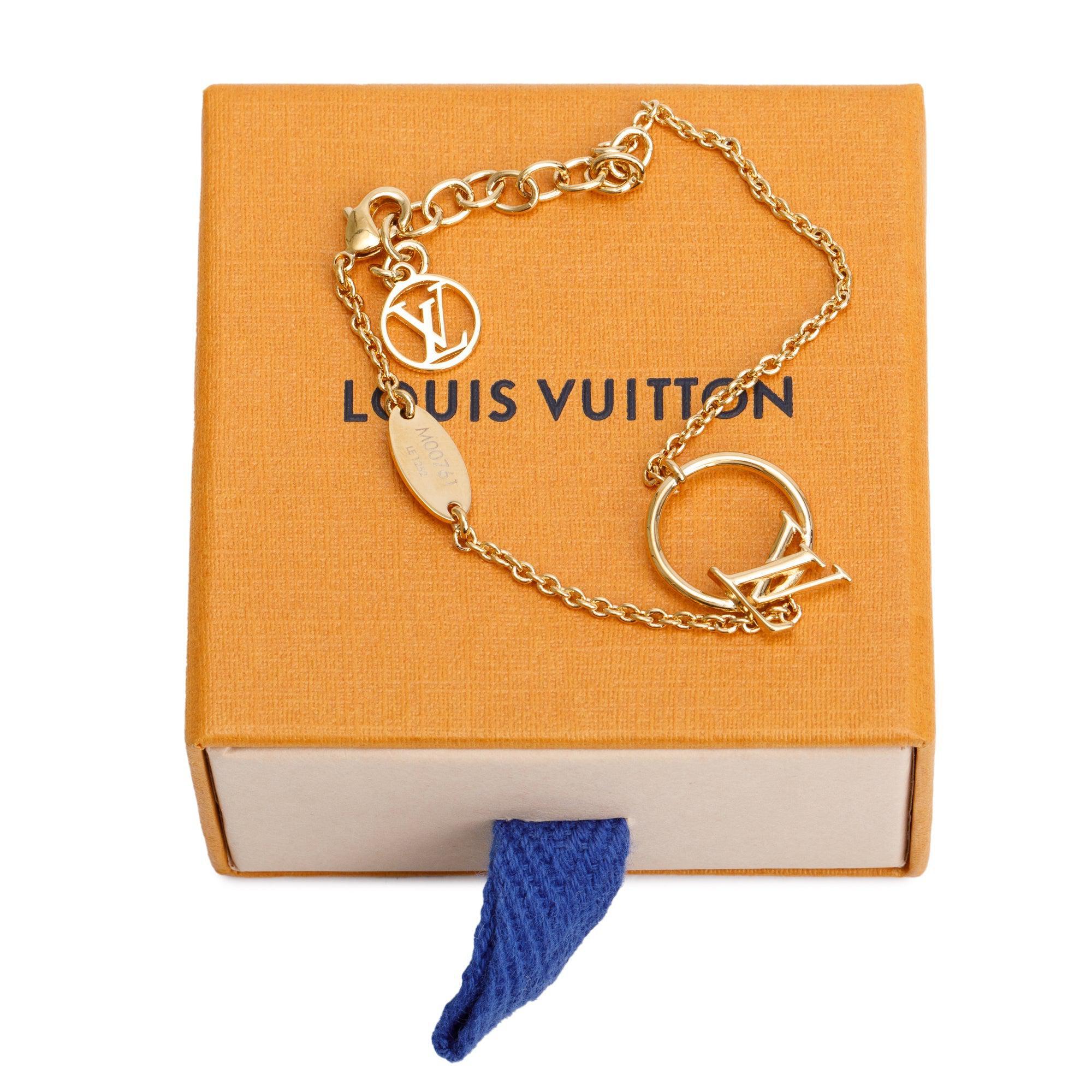 Louis Vuitton Gold Plated Eclipse Bracelet w/ Box