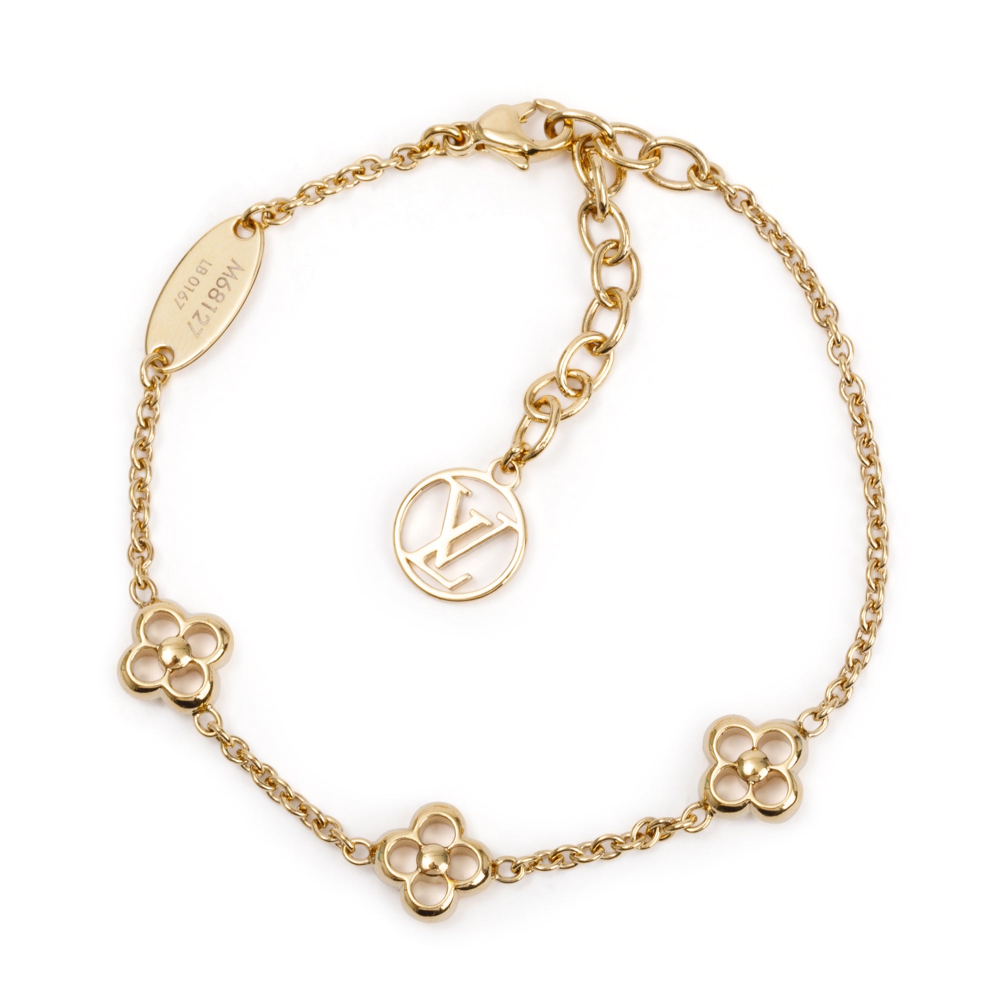 Louis Vuitton Gold Plated Flower Full Station Bracelet
