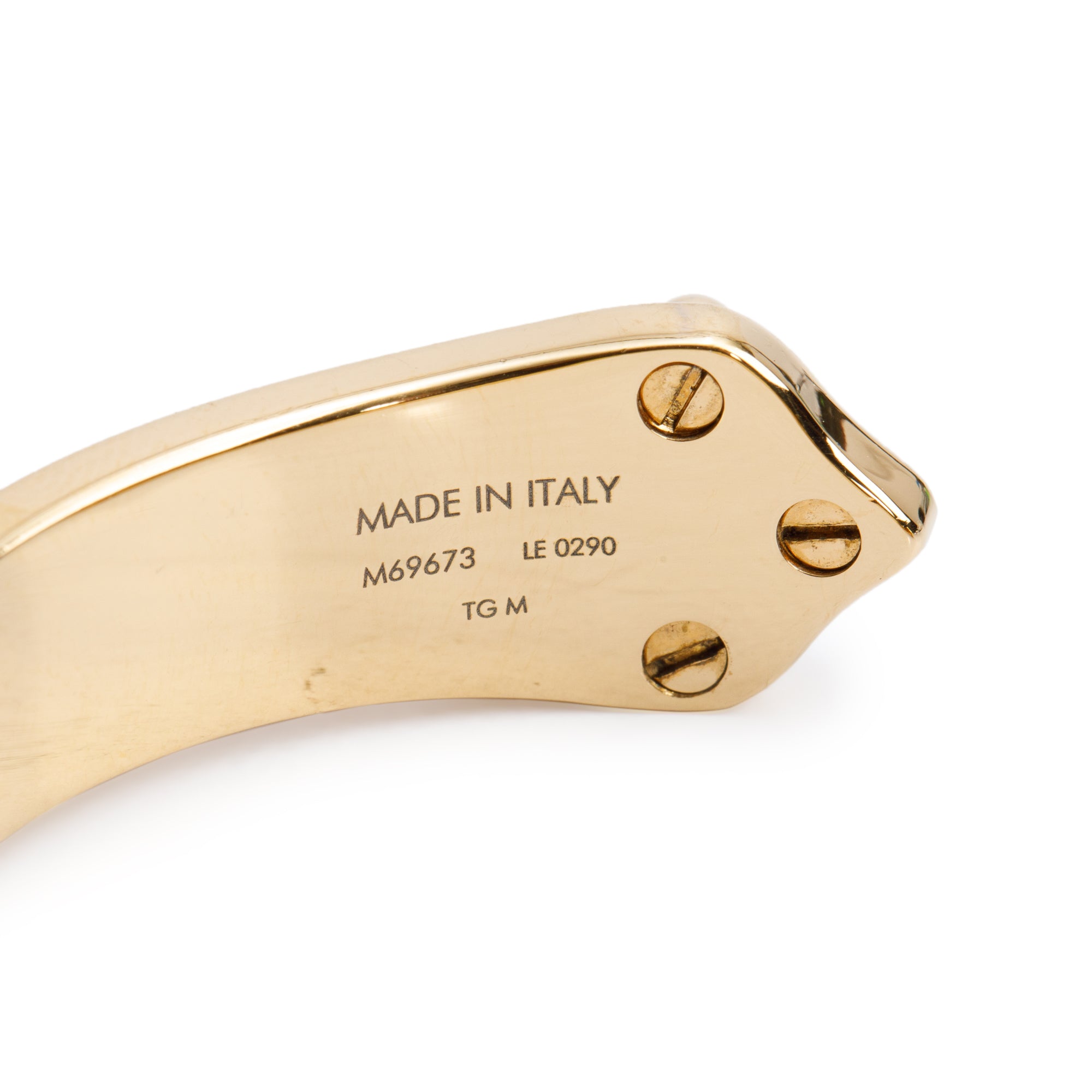 Louis Vuitton Gold Plated Monogram Reverse Sweet Dreams Cuff w/ Box