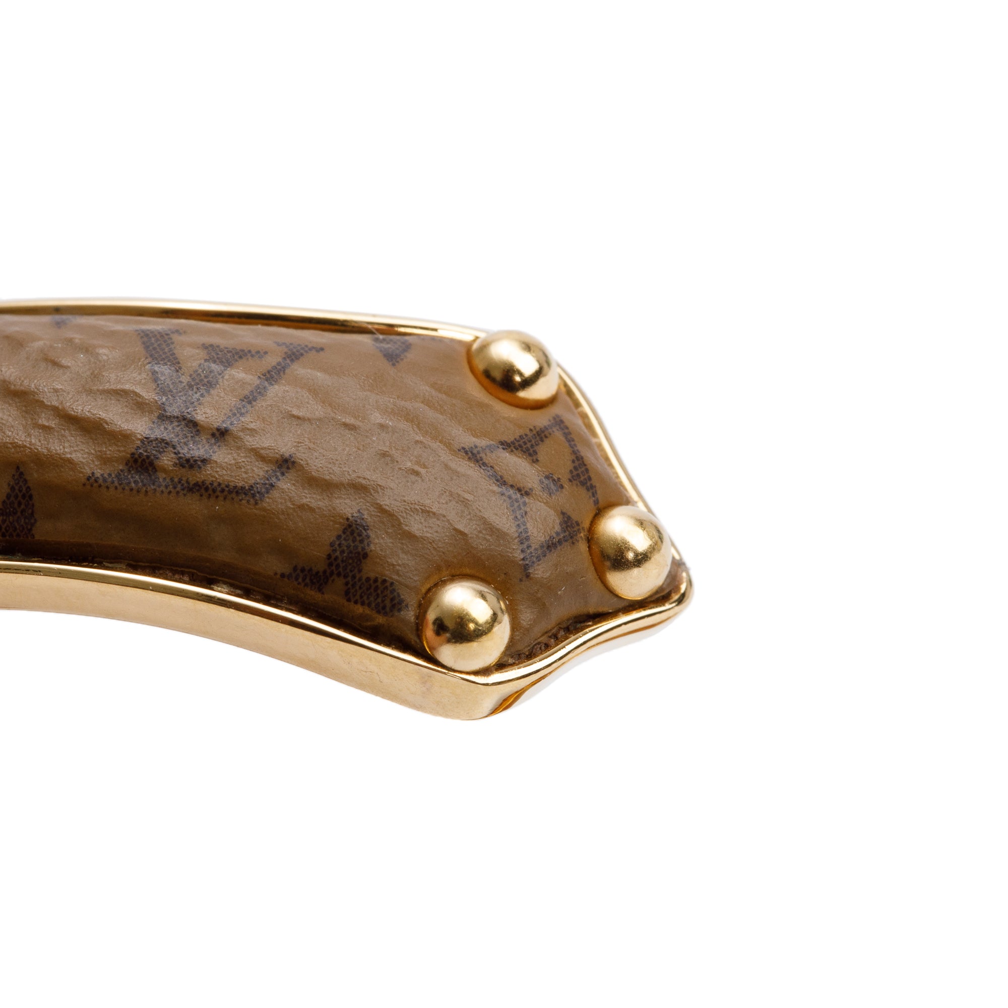 Louis Vuitton Gold Plated Monogram Reverse Sweet Dreams Cuff w/ Box