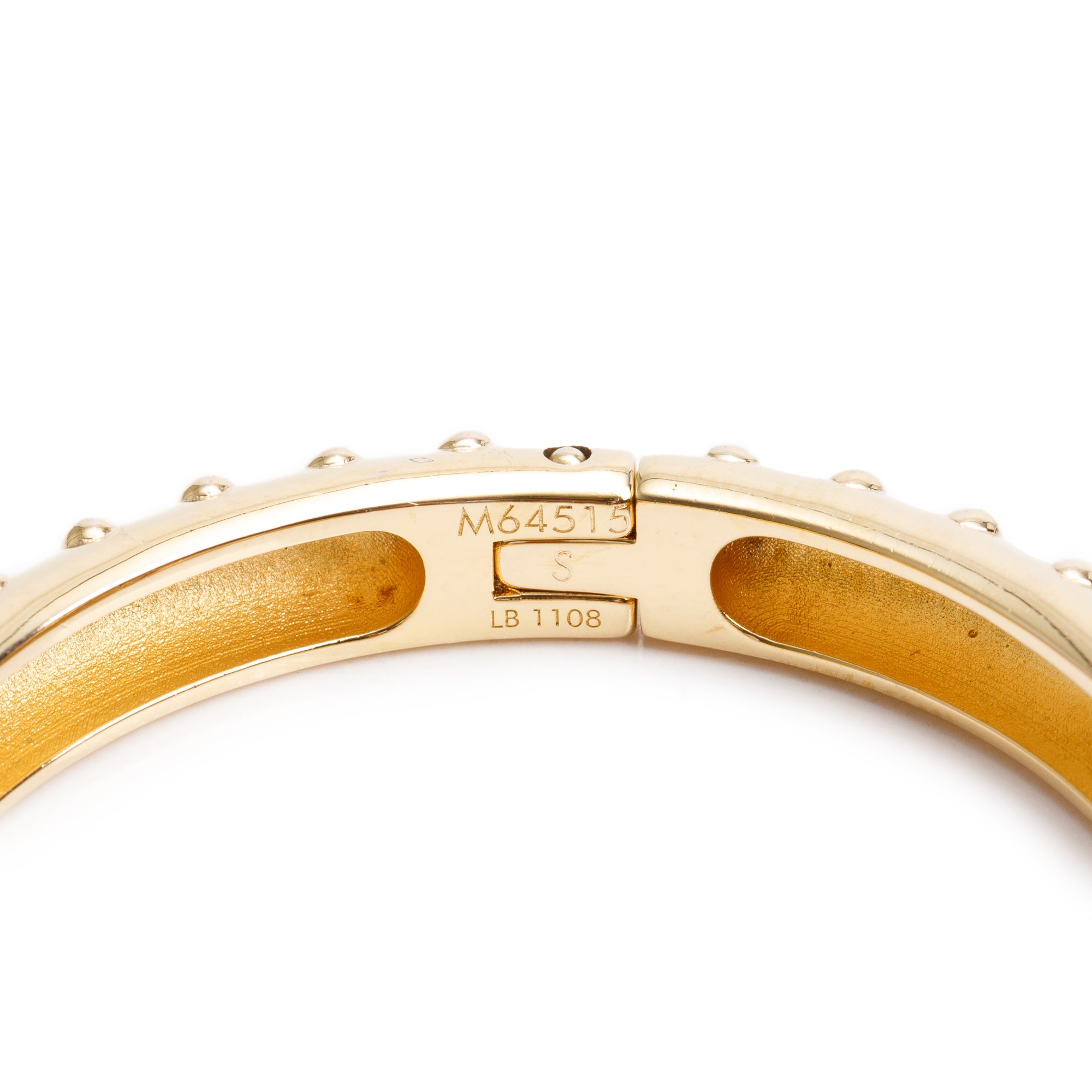 Louis Vuitton Gold Plated 'Must Have Studs' Bracelet