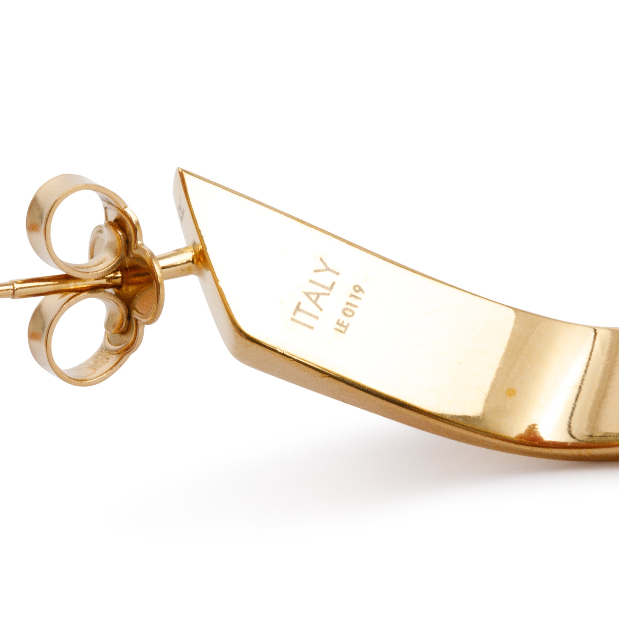 Louis Vuitton Gold-Plated Nanogram Hoop Earrings w/ Box