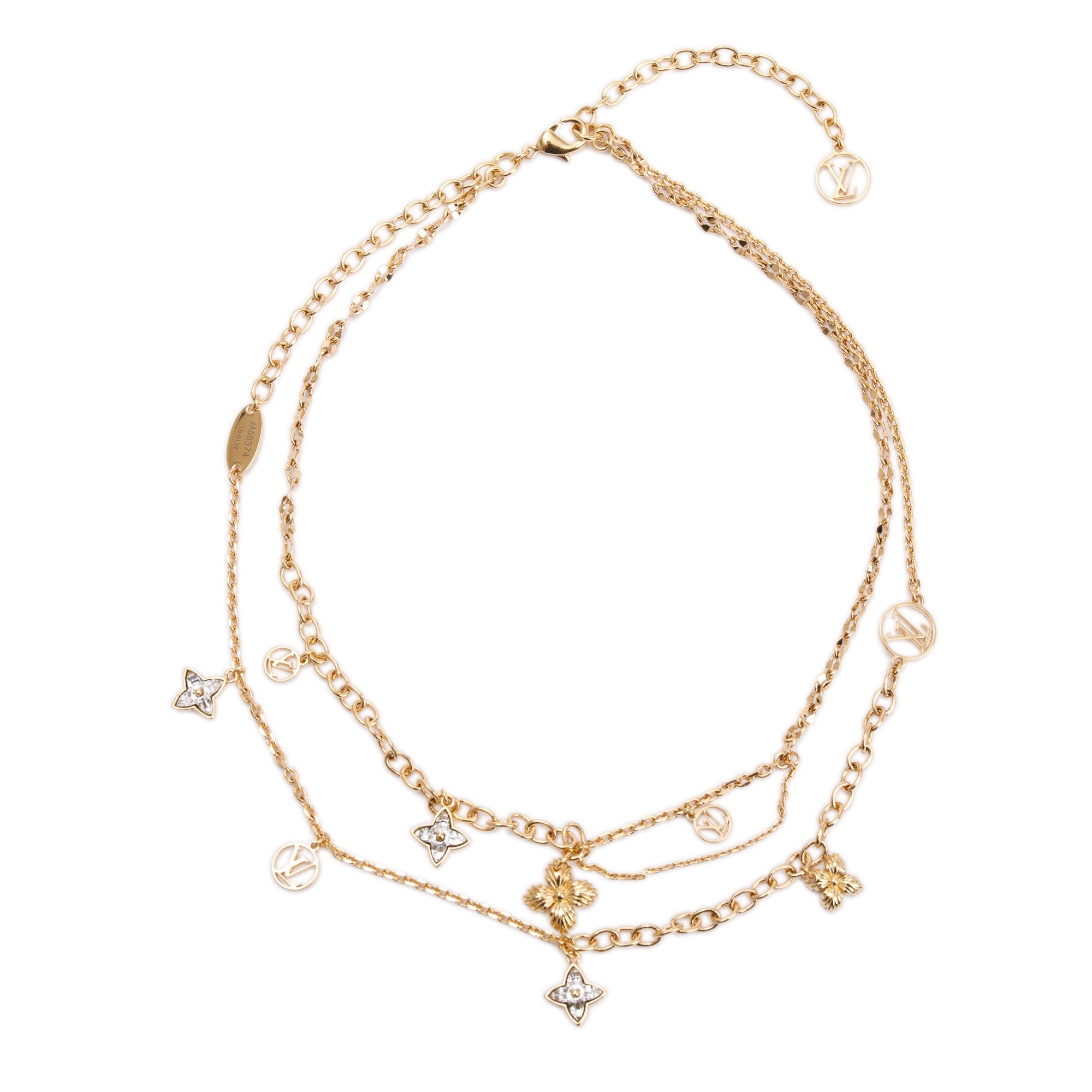 Louis Vuitton Gold-Tone Metal Blooming Strass Necklace