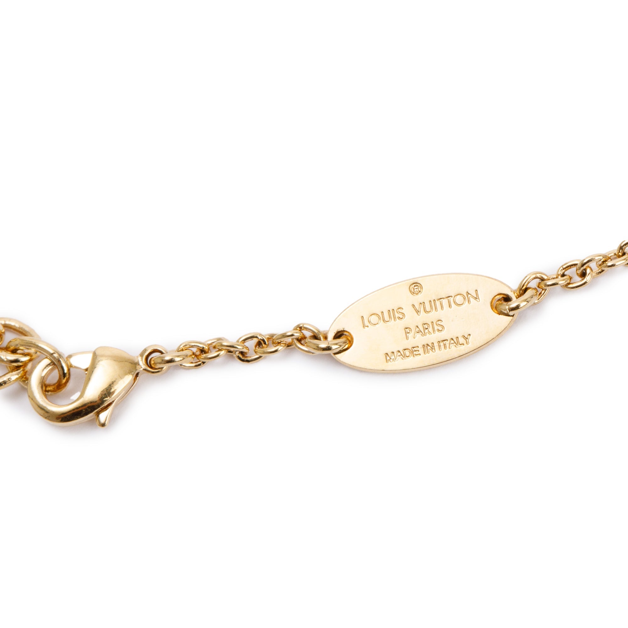 Louis Vuitton Gold-Tone Metal Essential V Pendant Necklace