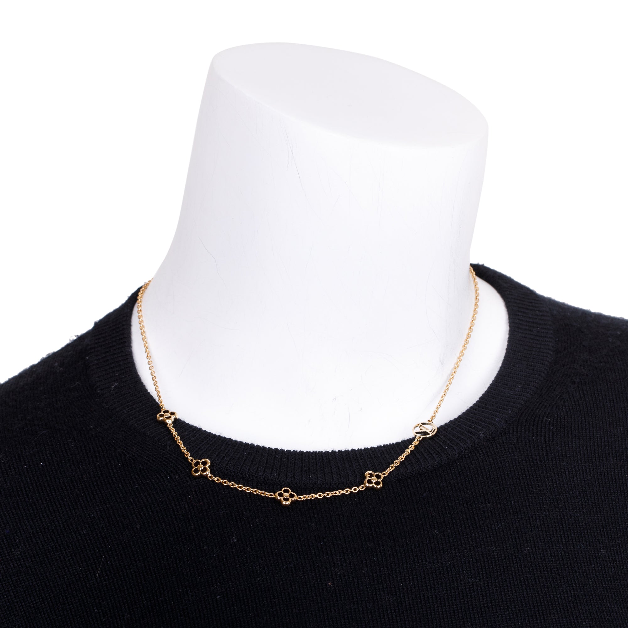 Louis Vuitton Gold-Tone Metal Flower Full Necklace