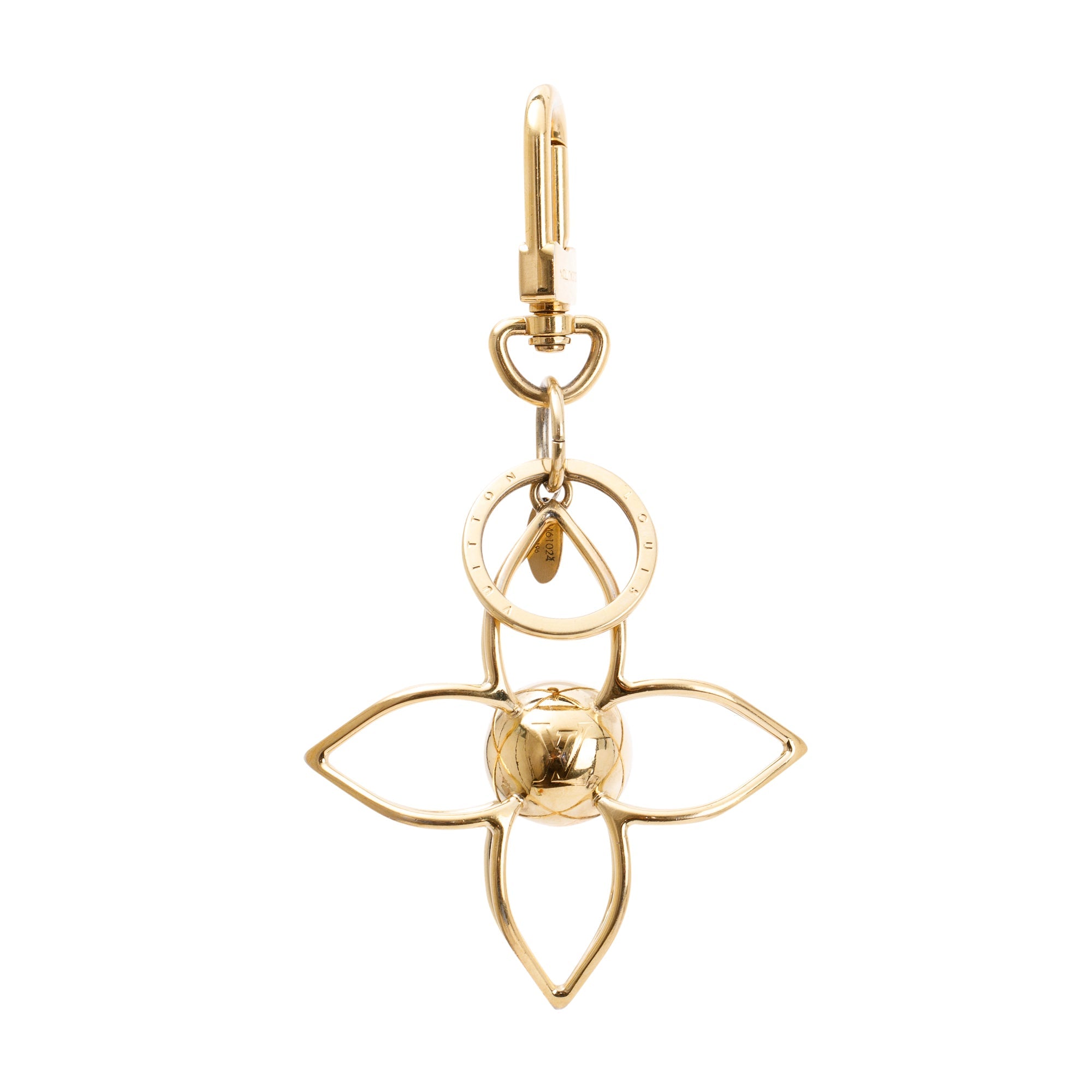 Louis Vuitton Gold Tone Metal LV Sphere Key Holder & Bag Charm
