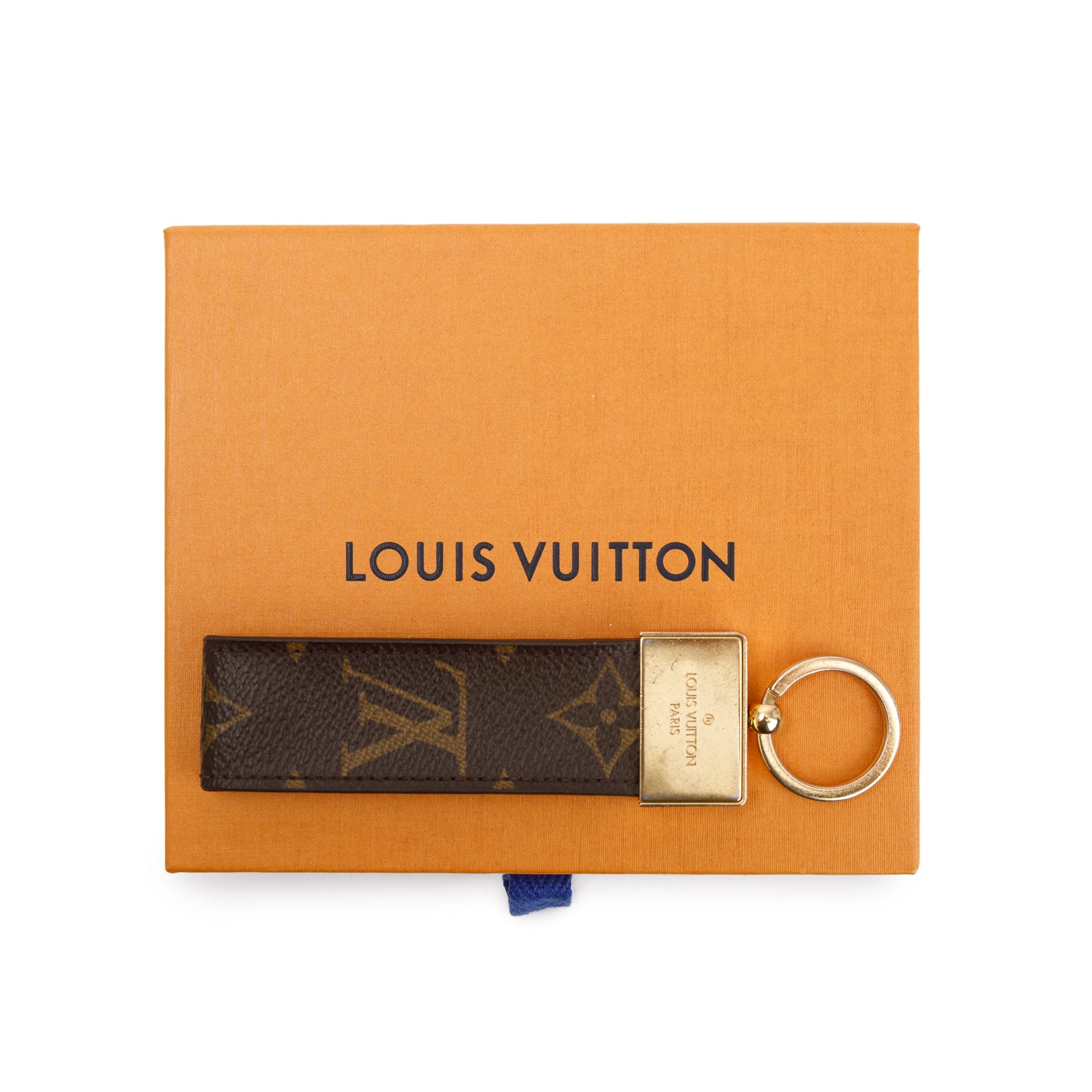 Louis Vuitton Gold-Tone Metal Monogram Dauphine Dragonne Key Holder w/ Box & Receipt