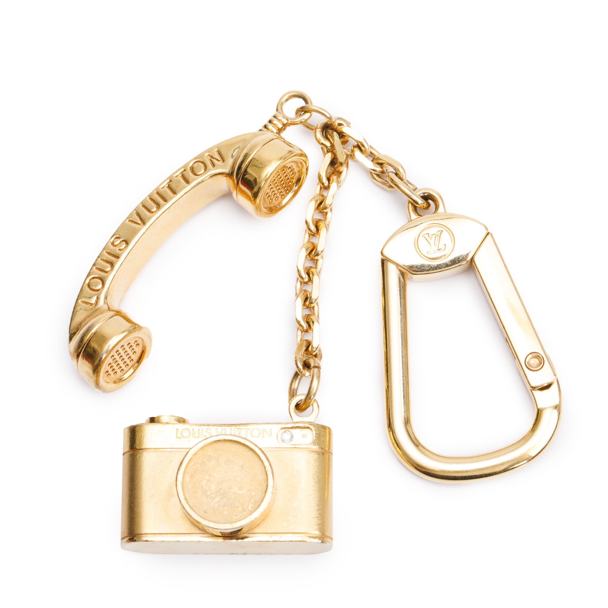 Louis Vuitton Gold Tone Metal Porte Cles Hollywood Bag Charm Keychain