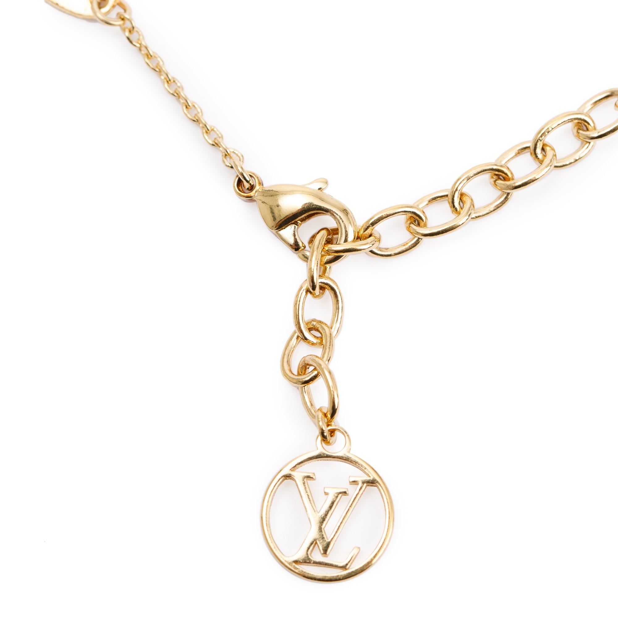 Louis Vuitton Gold-Tone Metal & Strass LV & Me Letter "P" Pendant Necklace
