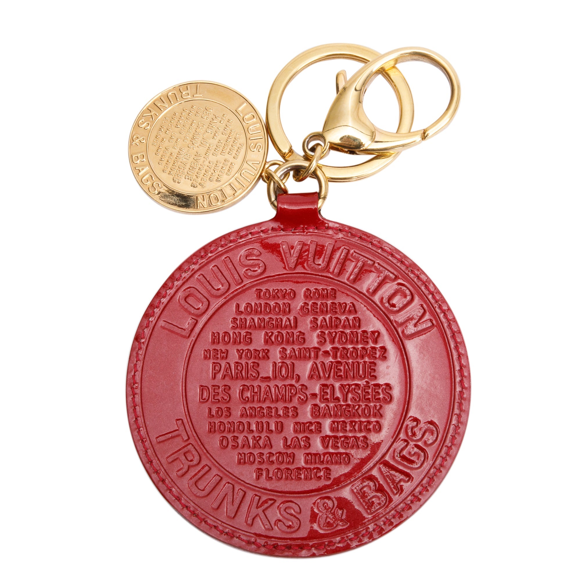Louis Vuitton Gold-Tone Pomme d'Amour Vernis Trunks Bag Charm and Key Holder