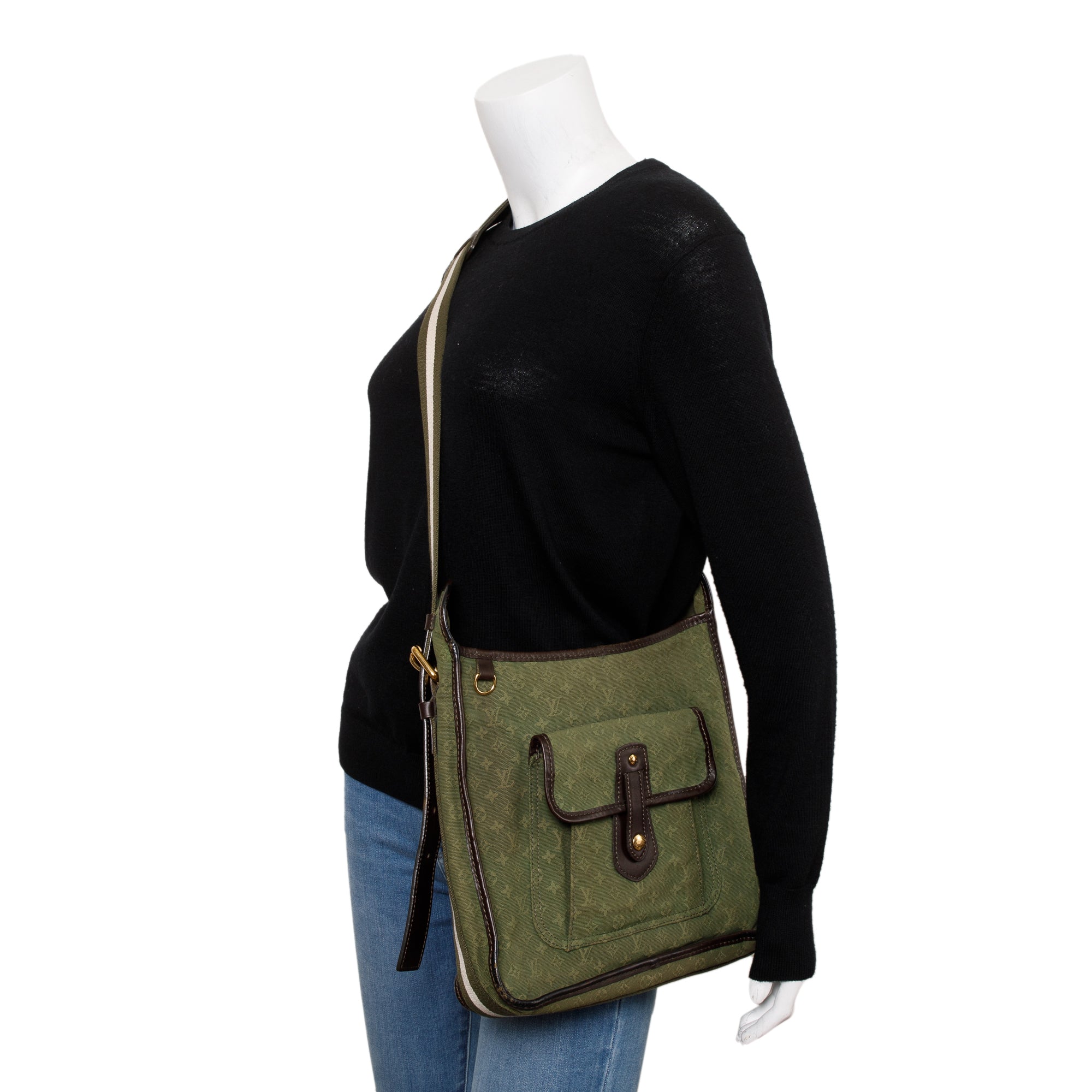 Louis Vuitton Green Monogram Mini Lin Mary Kate Besace