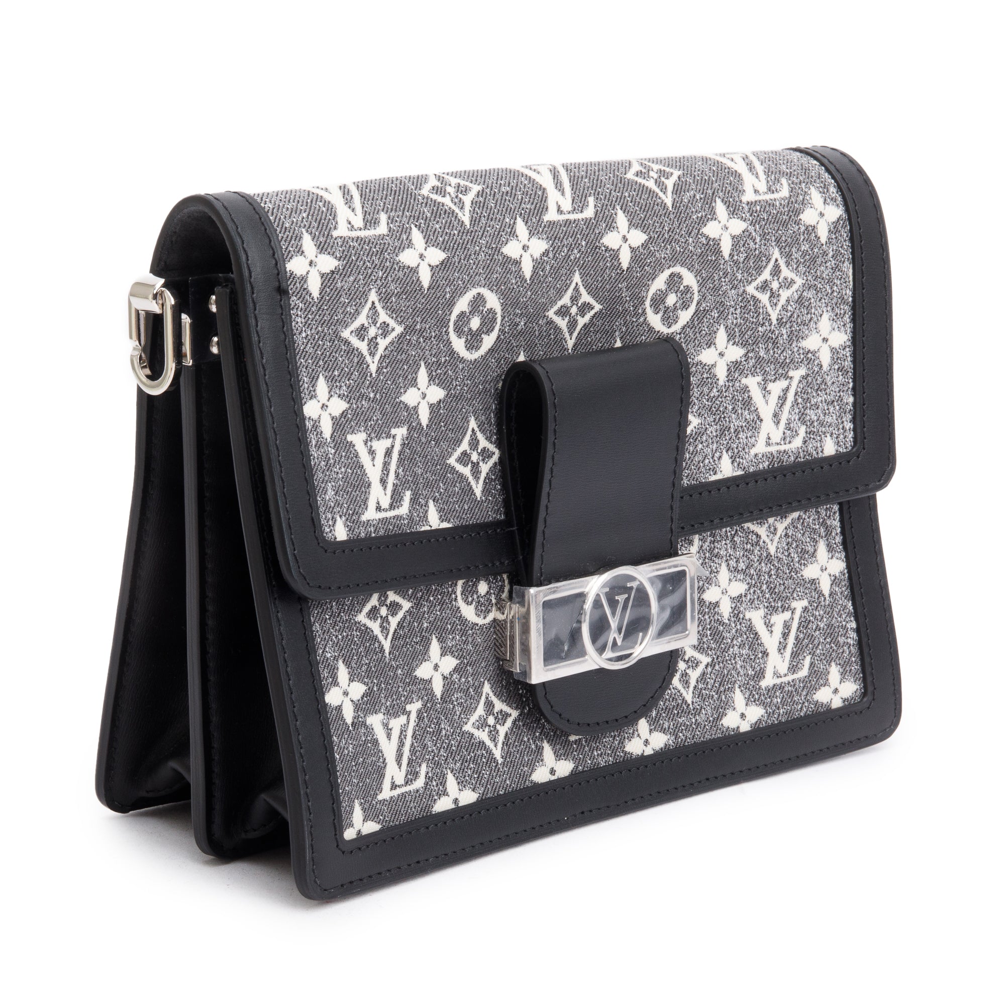Louis Vuitton Grey Monogram Jacquard Denim Dauphine MM w/ Straps