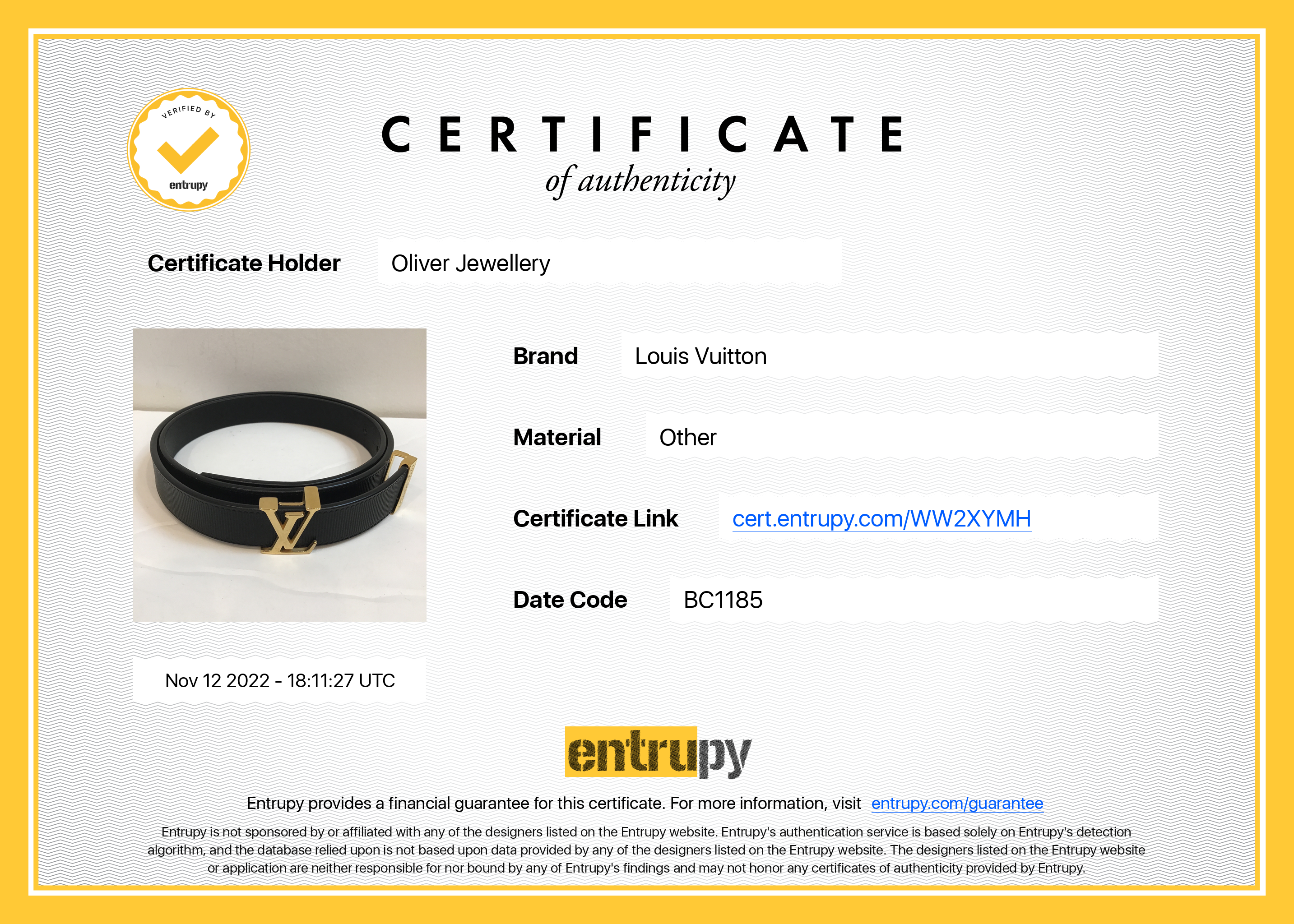 Louis Vuitton LV Initiales 20 MM Belt w/ Box