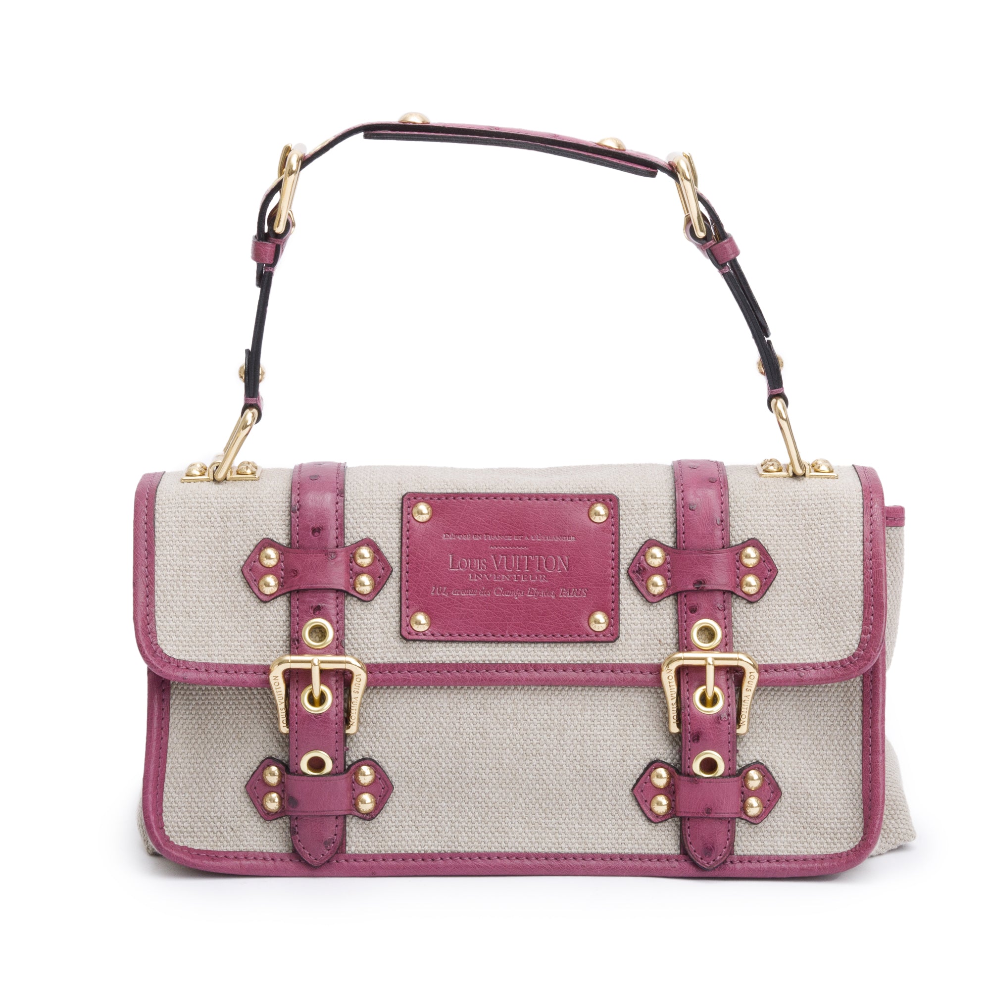 Louis Vuitton Lilac Toile Ostrich Toile Trianon Sac Express GM Bag