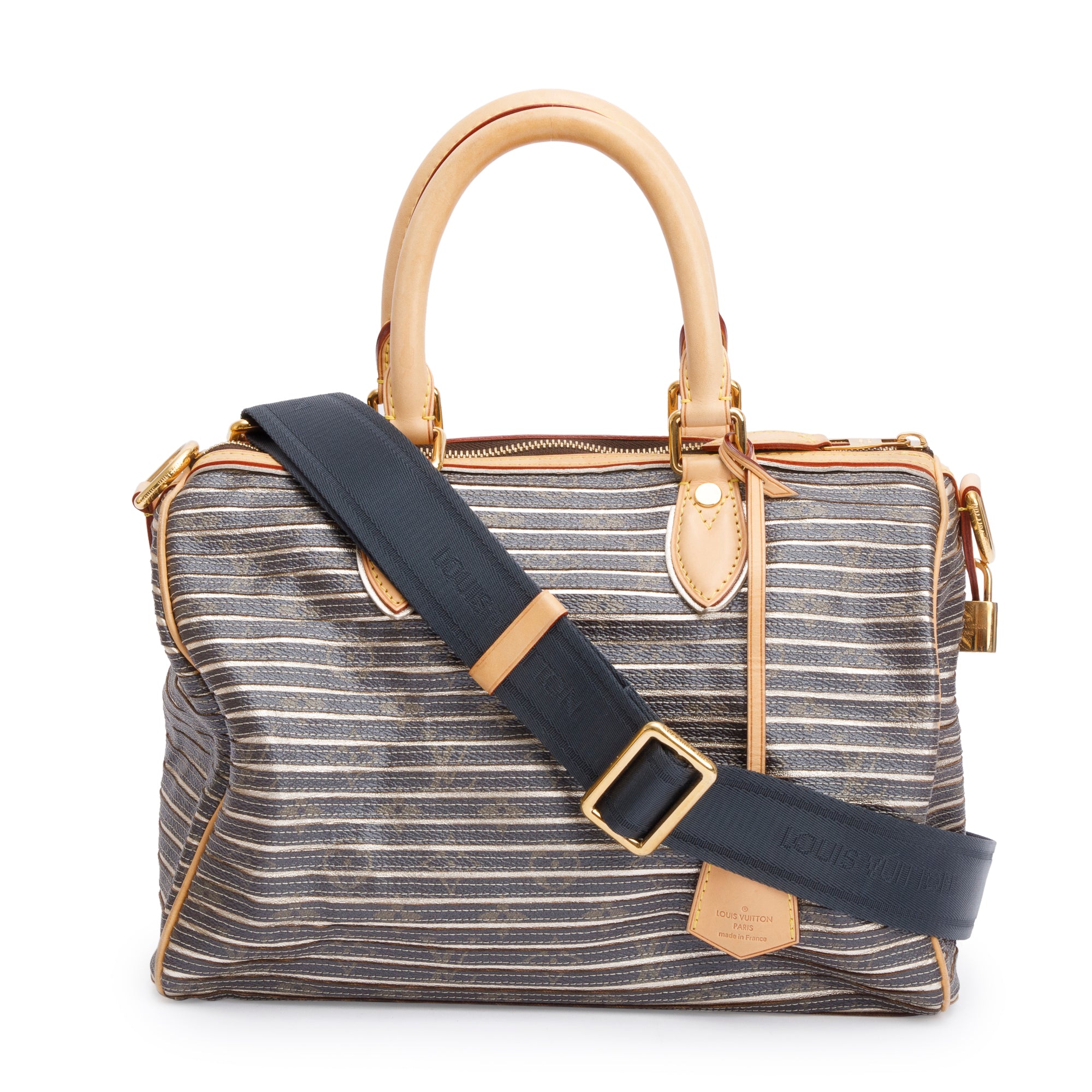 Louis Vuitton Limited Edition Argent Monogram Eden Speedy Bandouliere 30 w/ Strap