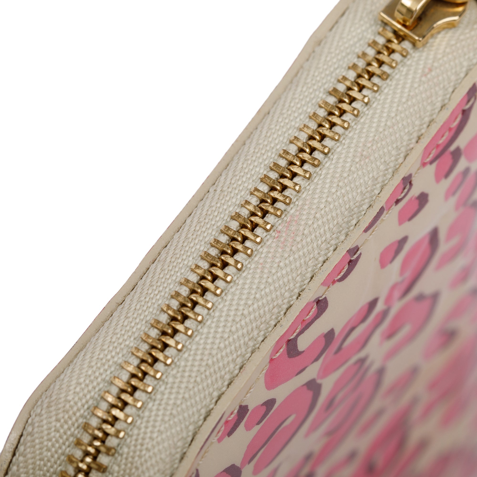 Louis Vuitton Limited Edition Blanc Corail Monogram Vernis Leopard Zippy Coin Purse w/ Box