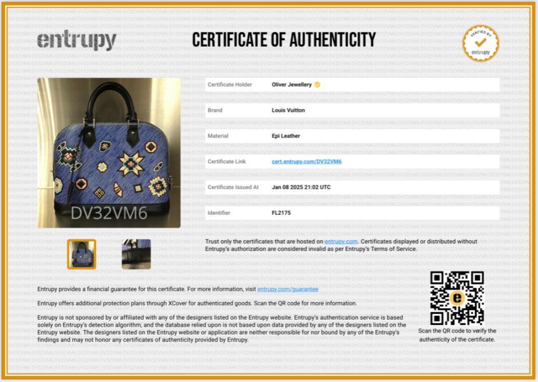 Louis Vuitton Limited Edition Blue Azteque Epi Leather Alma PM