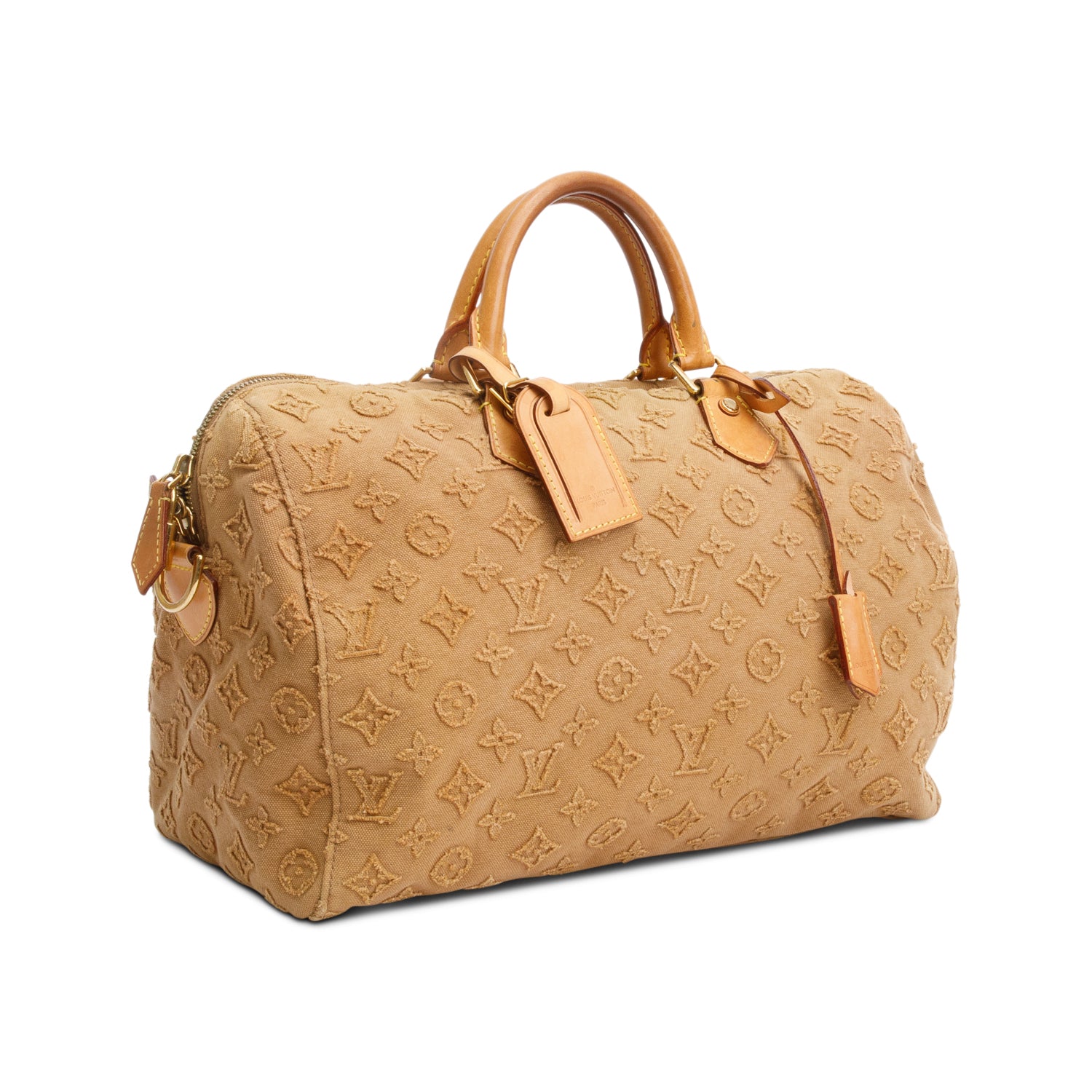 Louis Vuitton Limited Edition Brown Monogram Denim Stone Speedy Bandouliere 35