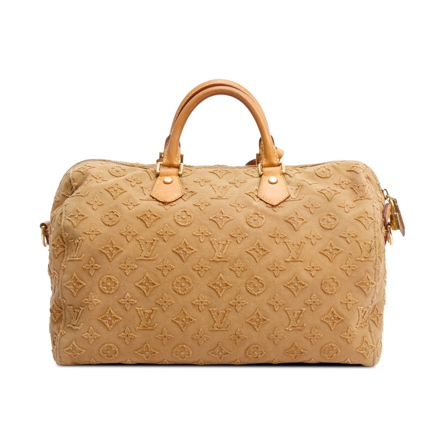 Louis Vuitton Limited Edition Brown Monogram Denim Stone Speedy Bandouliere 35