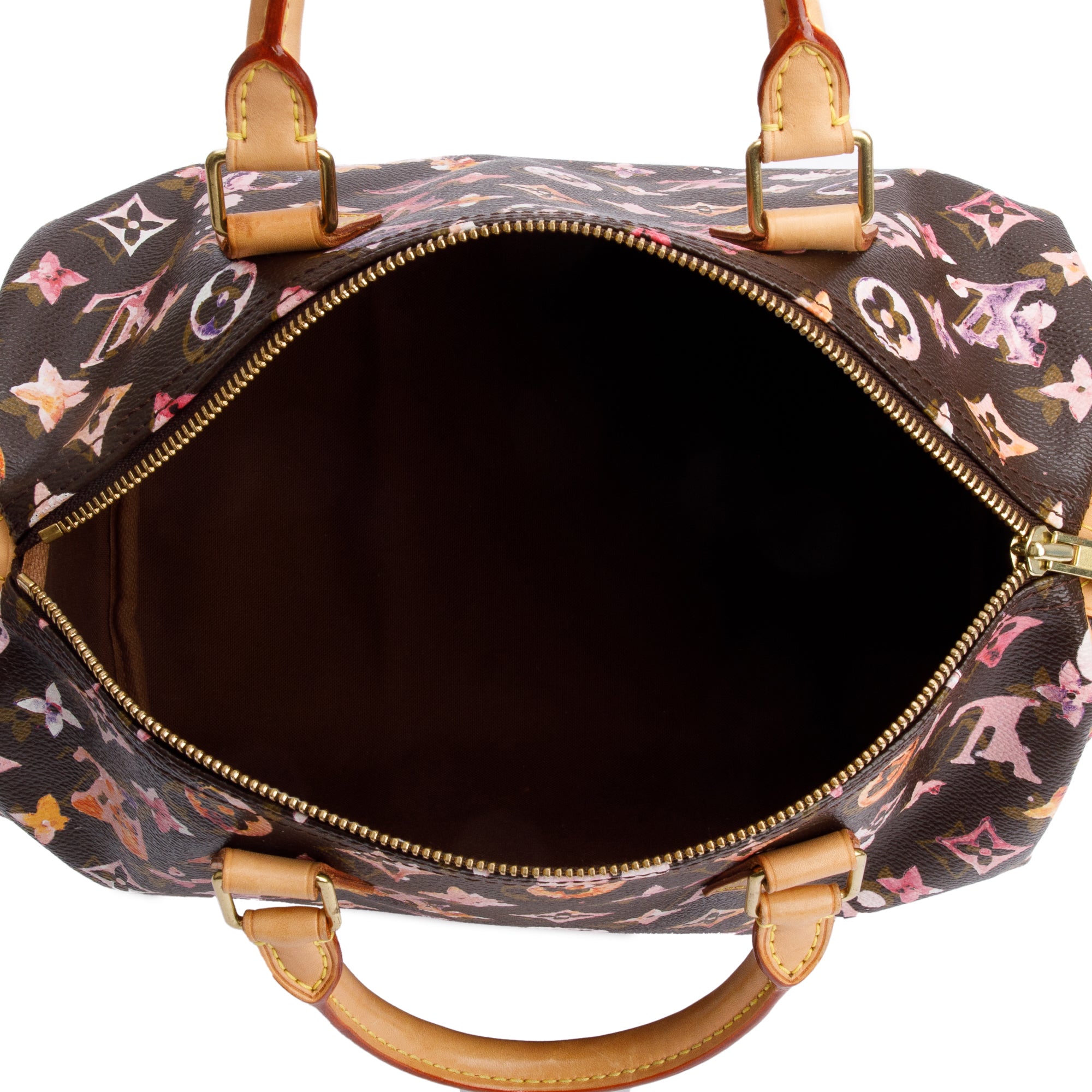 Louis Vuitton Limited Edition Brown Monogram Watercolor Aquarelle Speedy 30