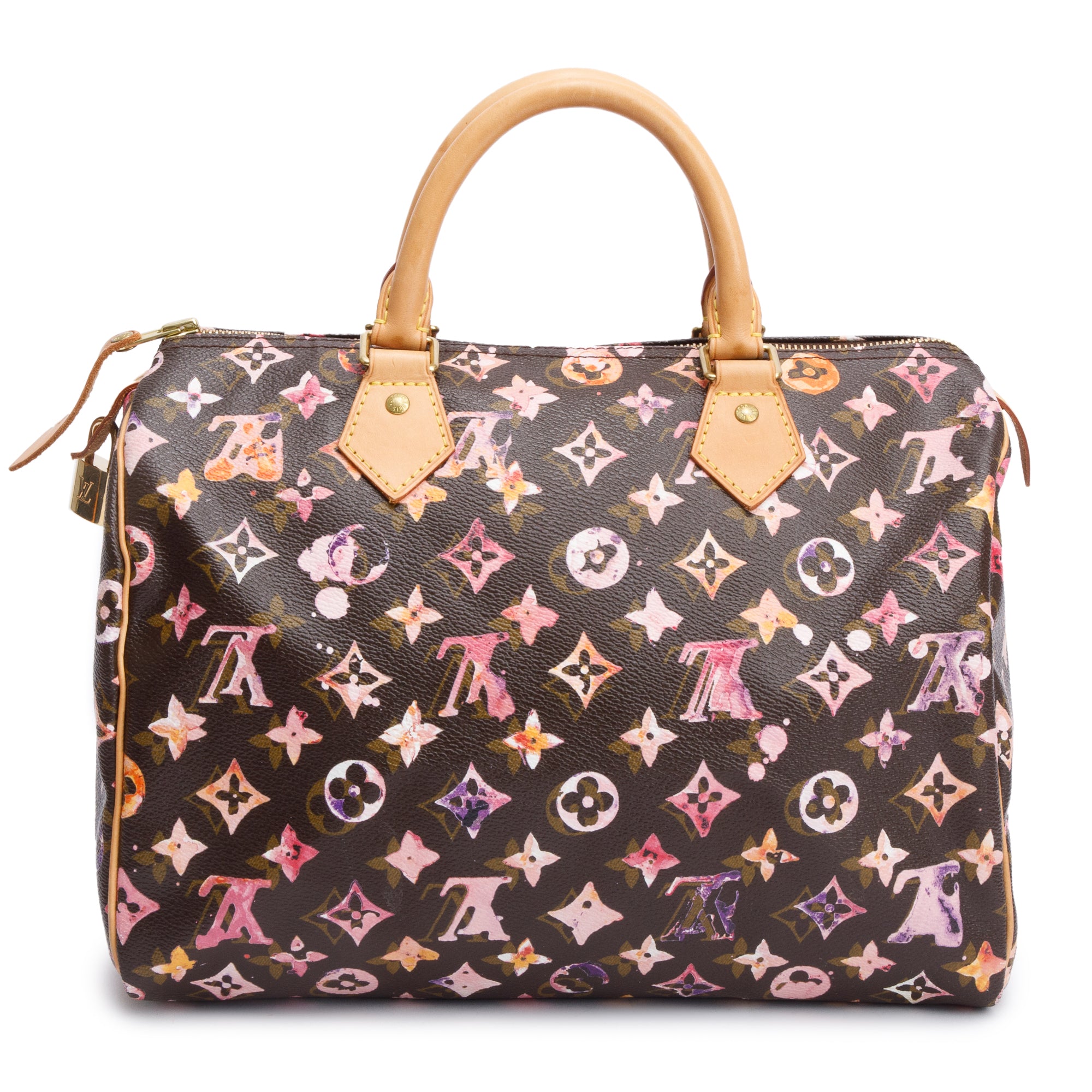 Louis Vuitton Limited Edition Brown Monogram Watercolor Aquarelle Speedy 30