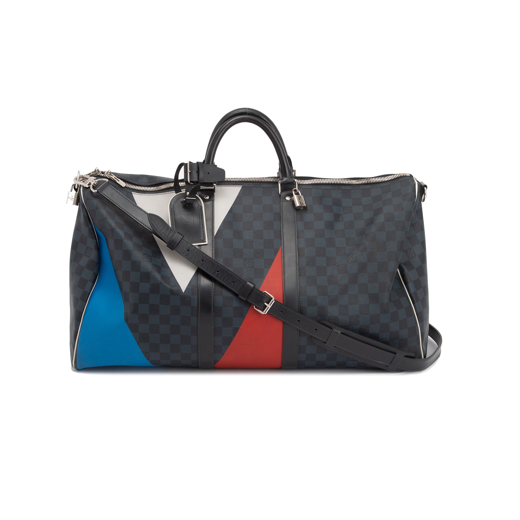 Louis Vuitton Limited Edition Damier Cobalt America's Cup Keepall Bandouliere 55