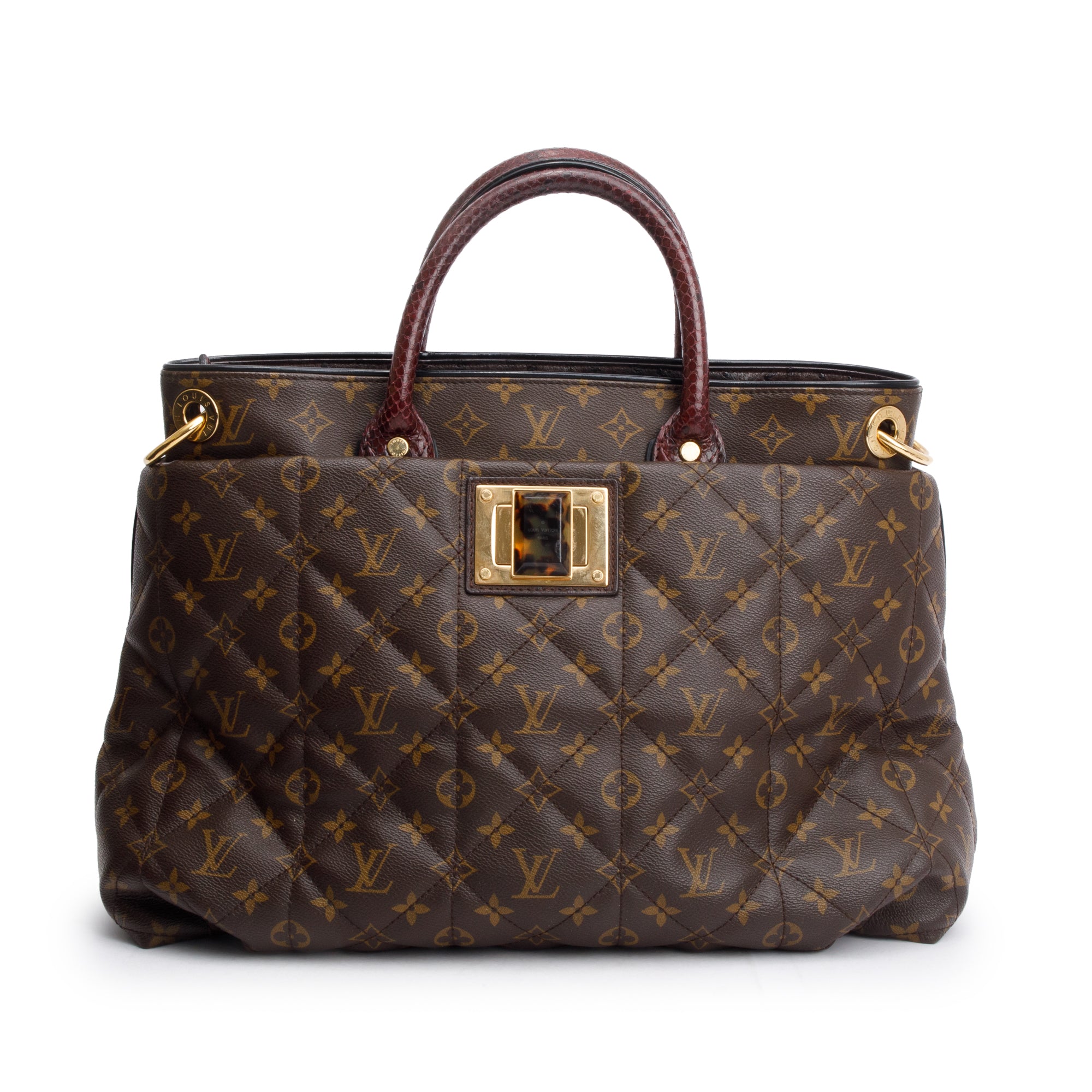 Louis Vuitton Limited Edition Monogram Burgundy Python Etoile Exotique Tote GM w/ Strap