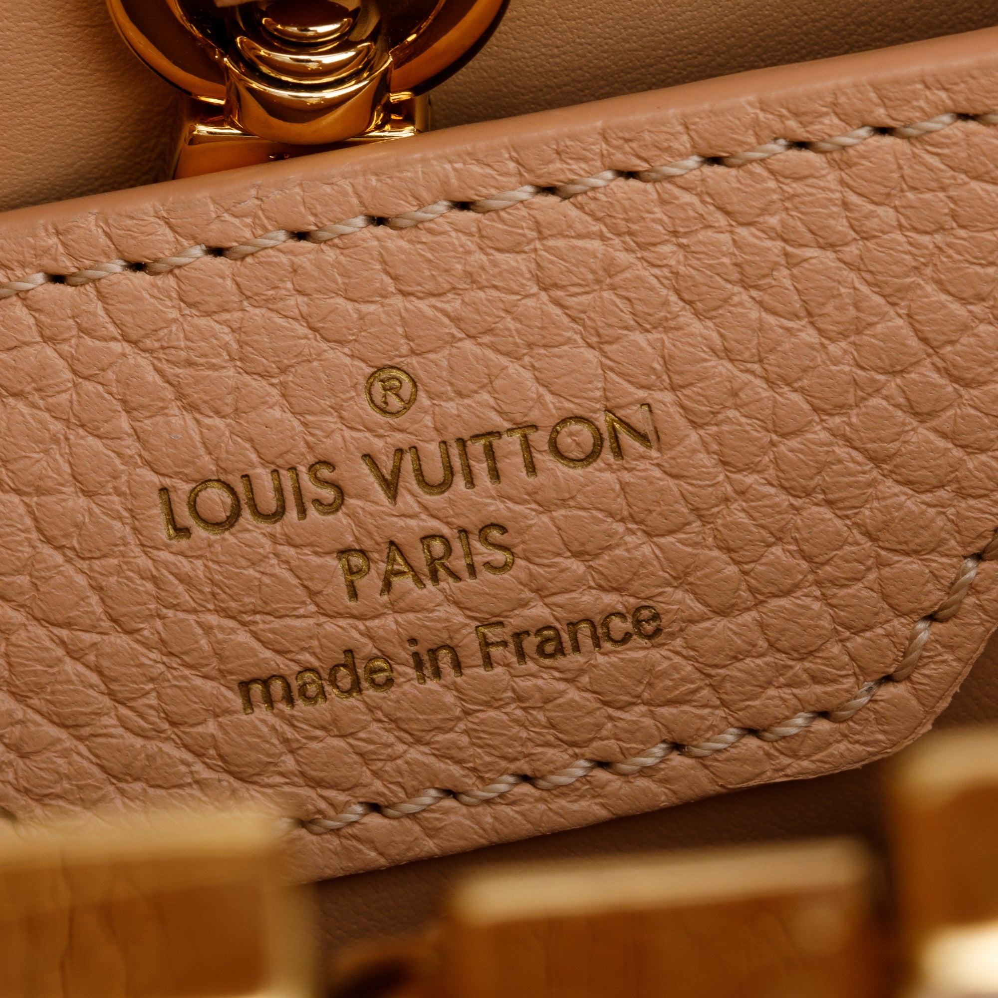 Louis Vuitton Magnolia Calfskin Leather Studded Capucine BB w/ Strap