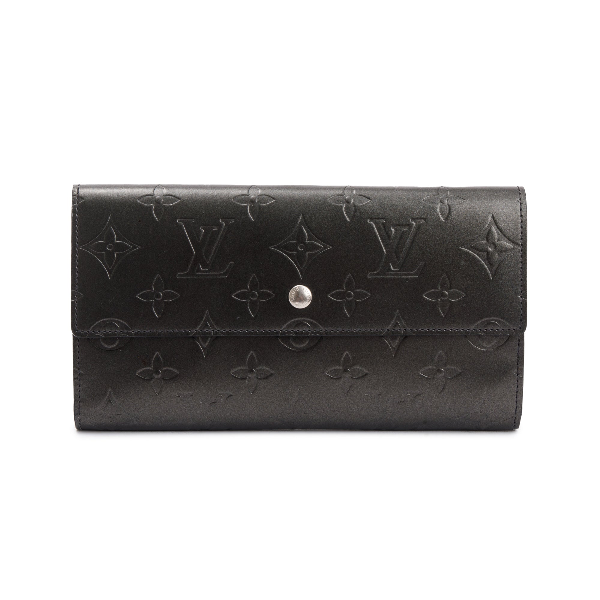 Louis Vuitton Matte Grey Monogram Vernis Leather Porte Tresor International Wallet