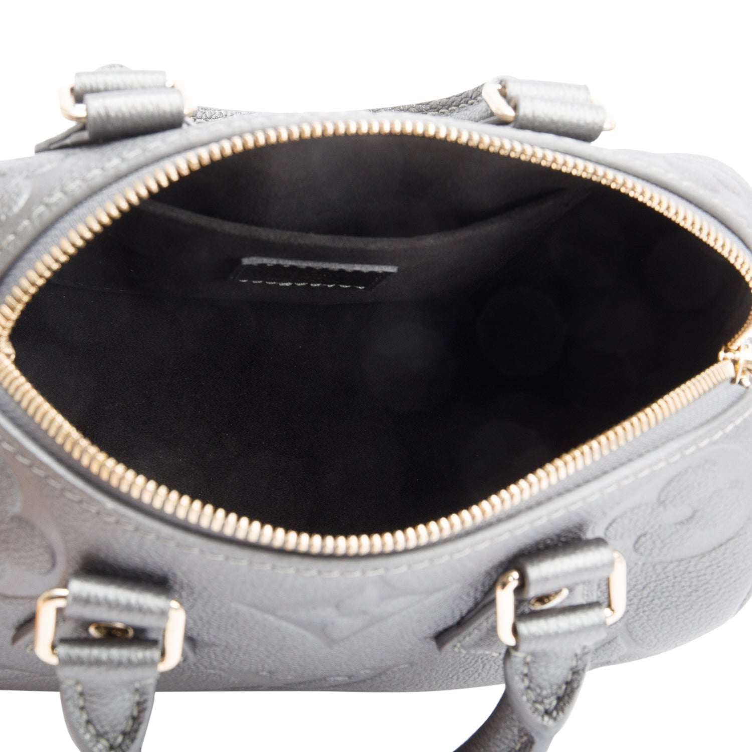 Louis Vuitton Metallic Grey Empreinte Monogram Speedy Bandouliere 20 w/ Strap