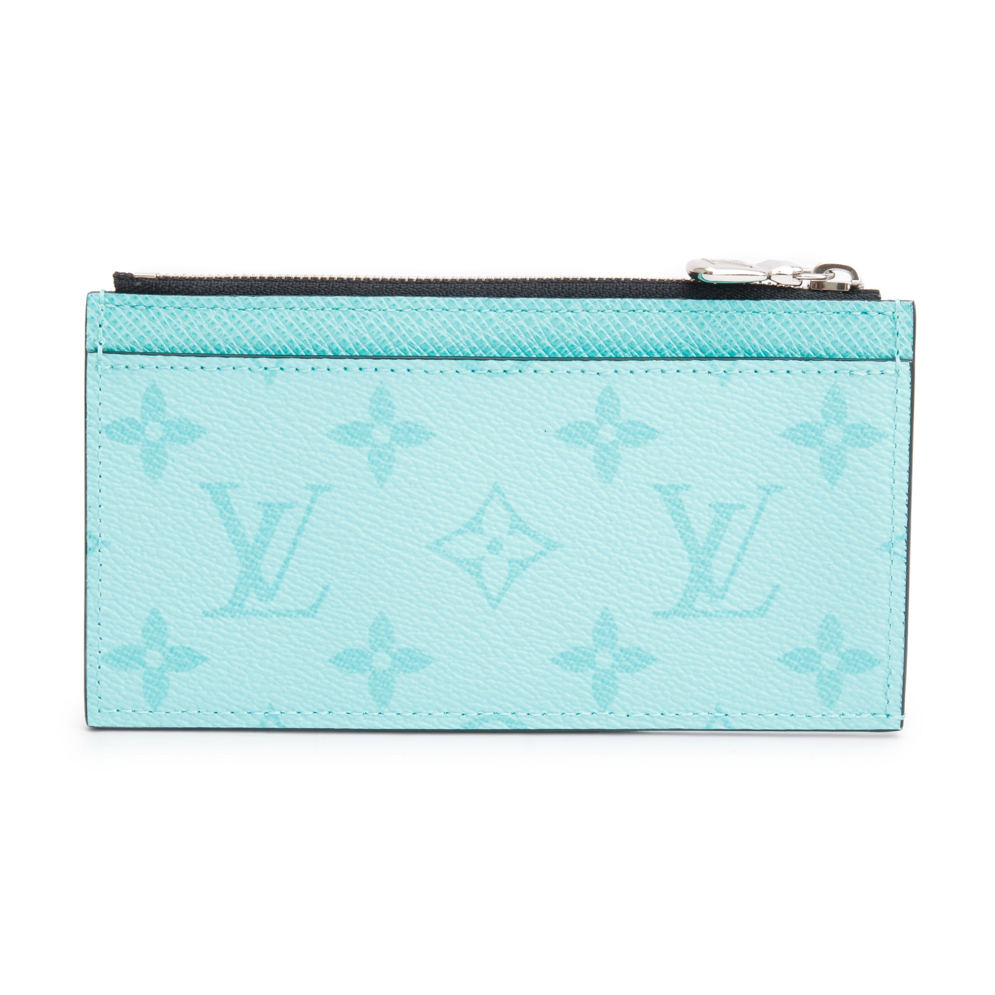 Louis Vuitton Miami Green Monogram & Taigarama Leather Coin Card Holder w/ Box