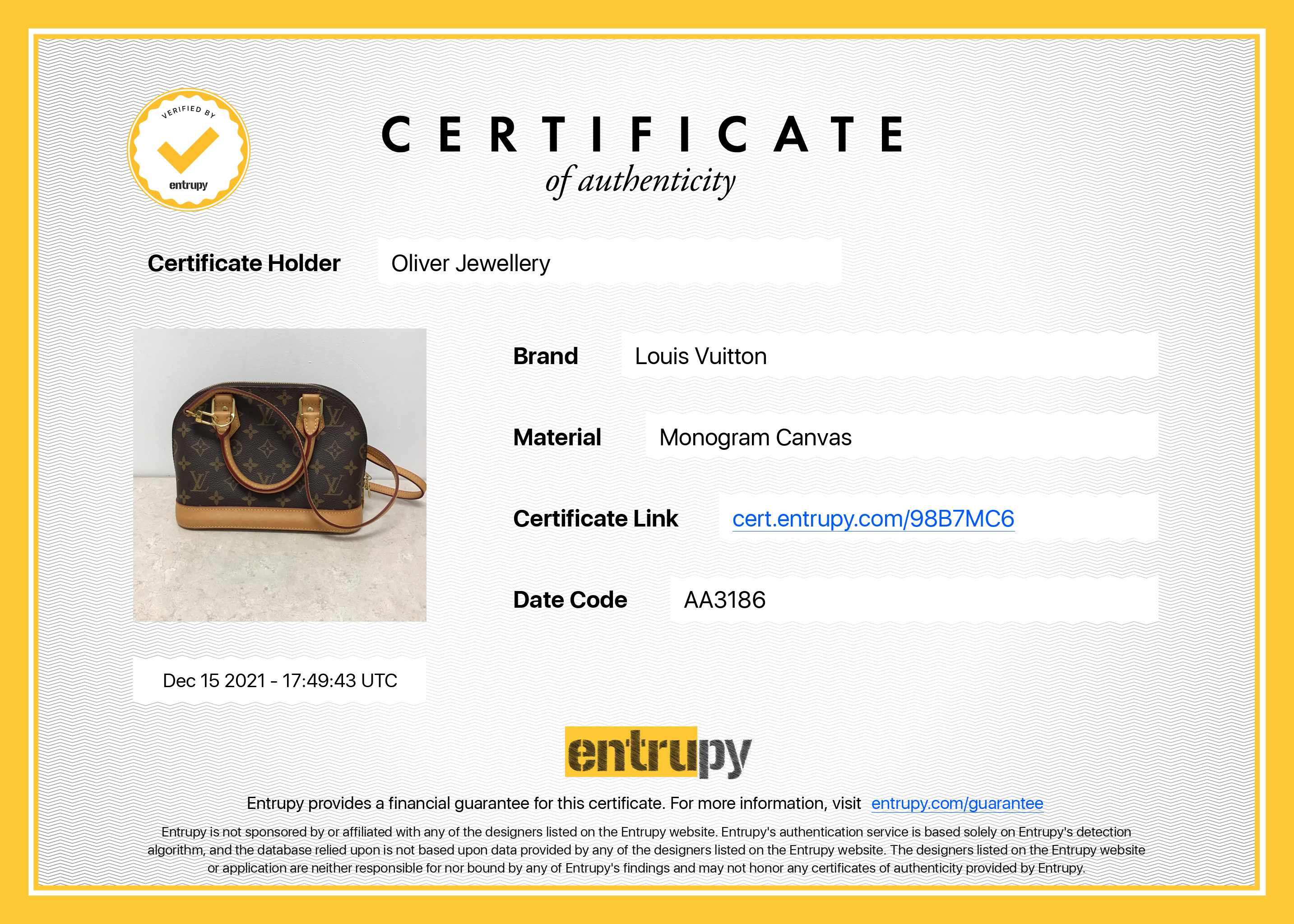 Louis Vuitton Monogram Alma BB w/ Strap