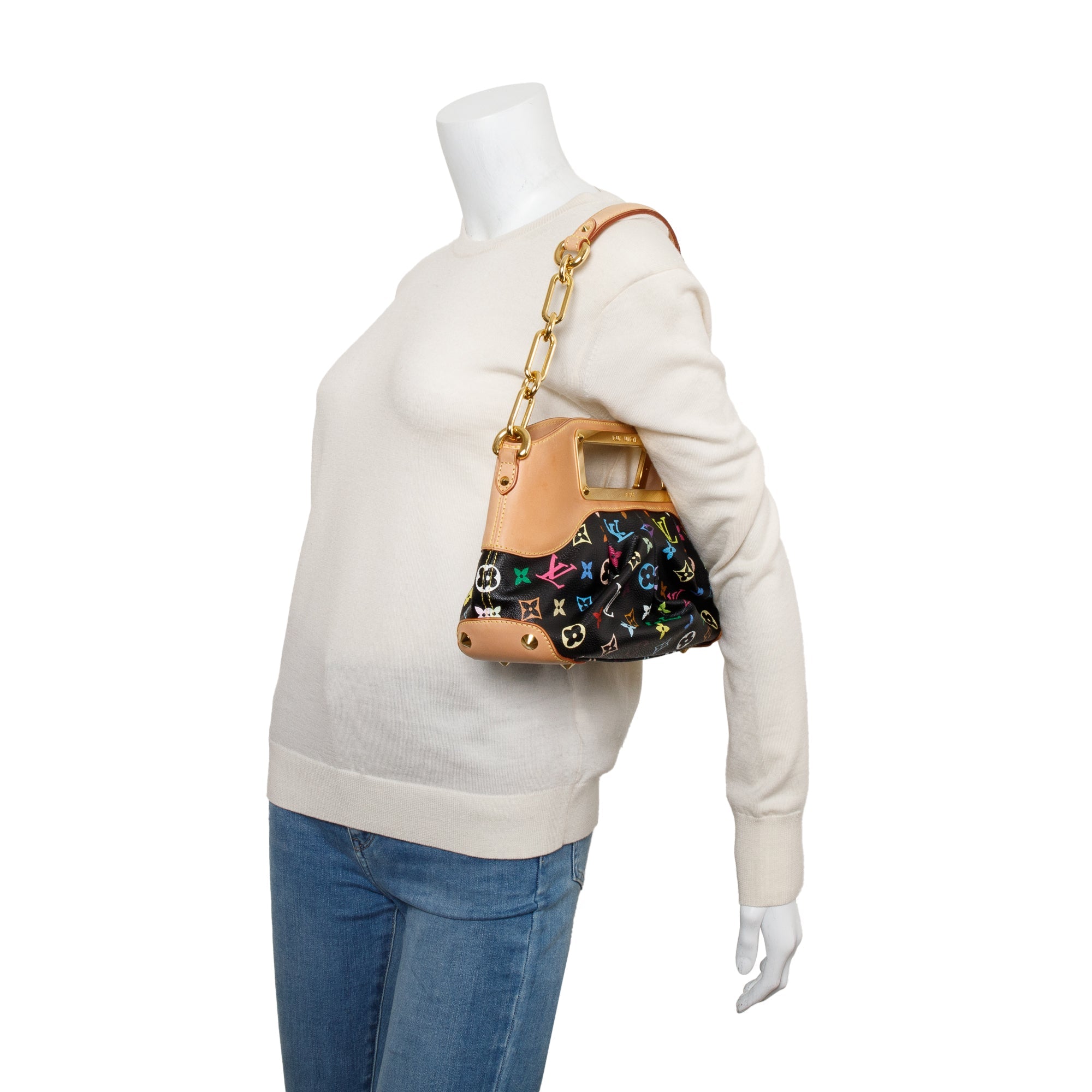 Louis Vuitton Monogram Black Multicolore Judy PM w/ Box