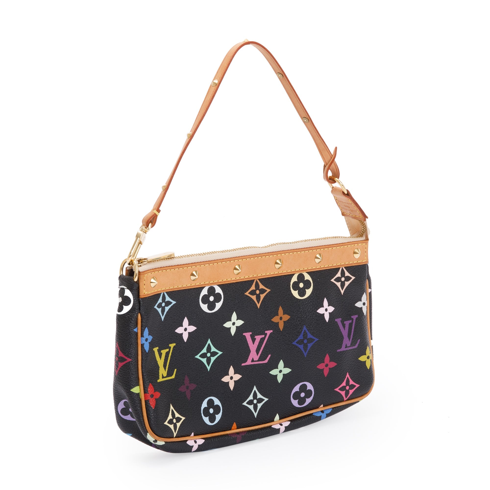 Louis Vuitton Monogram Black Multicolore Pochette Accessories