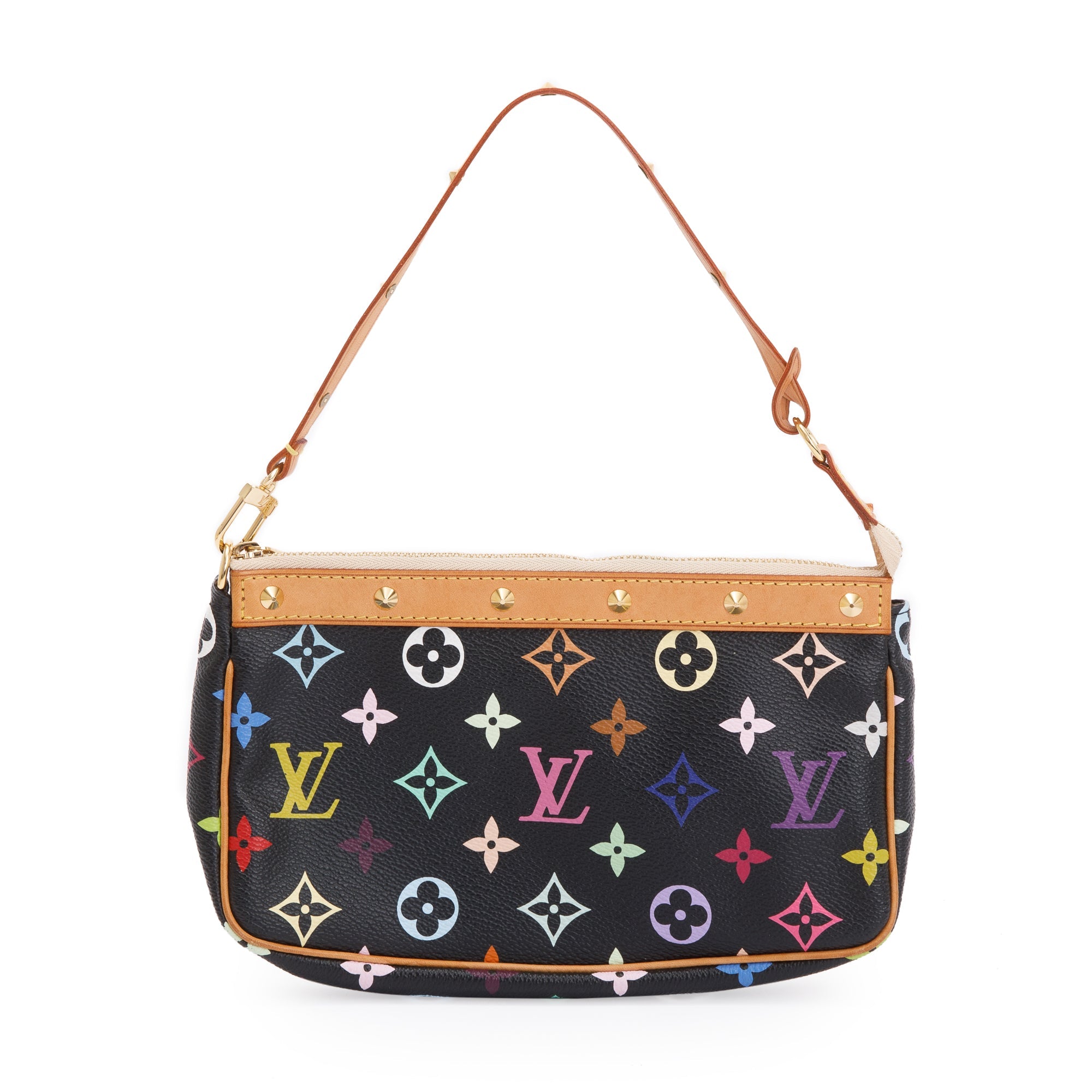 Louis Vuitton Monogram Black Multicolore Pochette Accessories