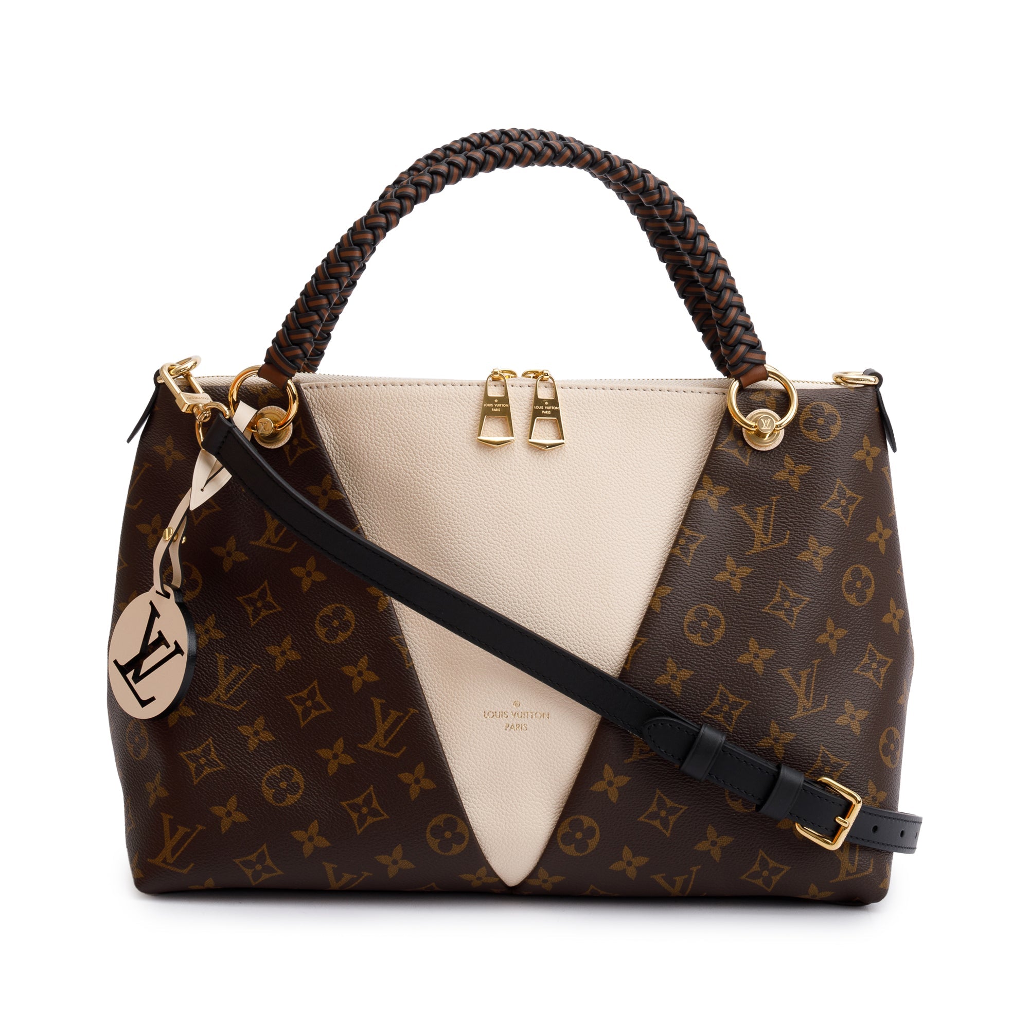 Louis Vuitton Monogram Braided V Tote MM w/ Strap & Box